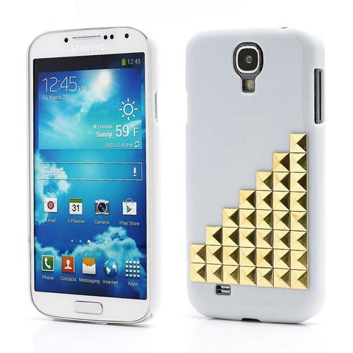 Samsung Galaxy S4 Handyhülle mit Nieten Weiß/Gold