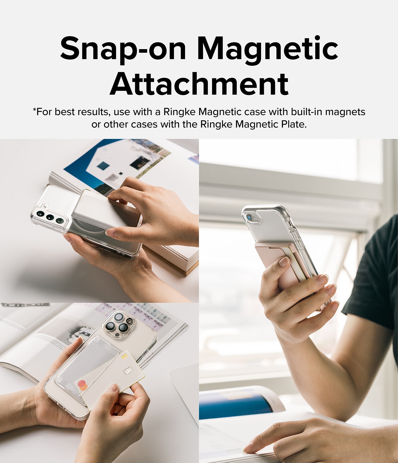 Magnetic Side Slot Card Holder MagSafe Schwarz
