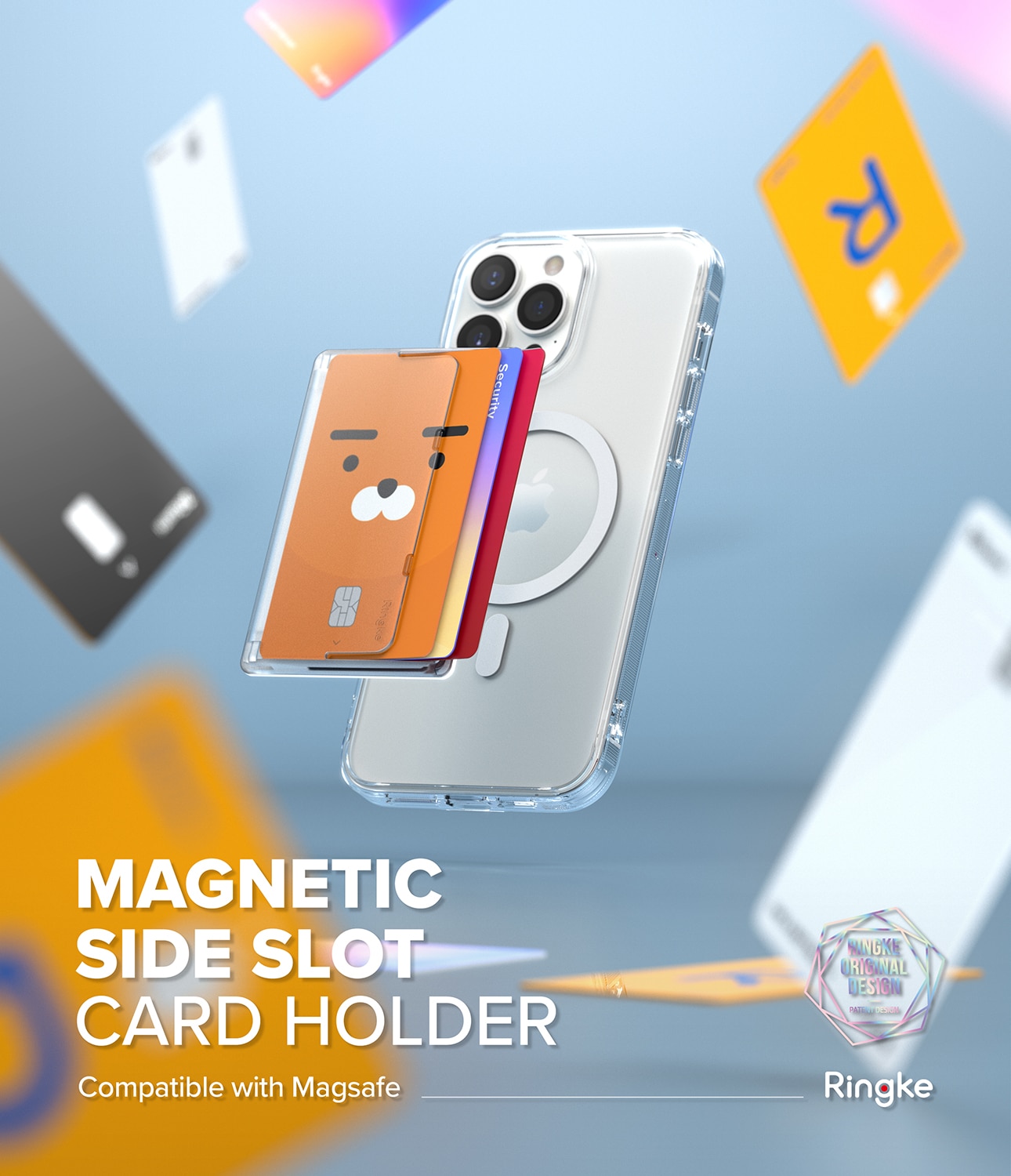 Magnetic Side Slot Card Holder MagSafe Clear Mist
