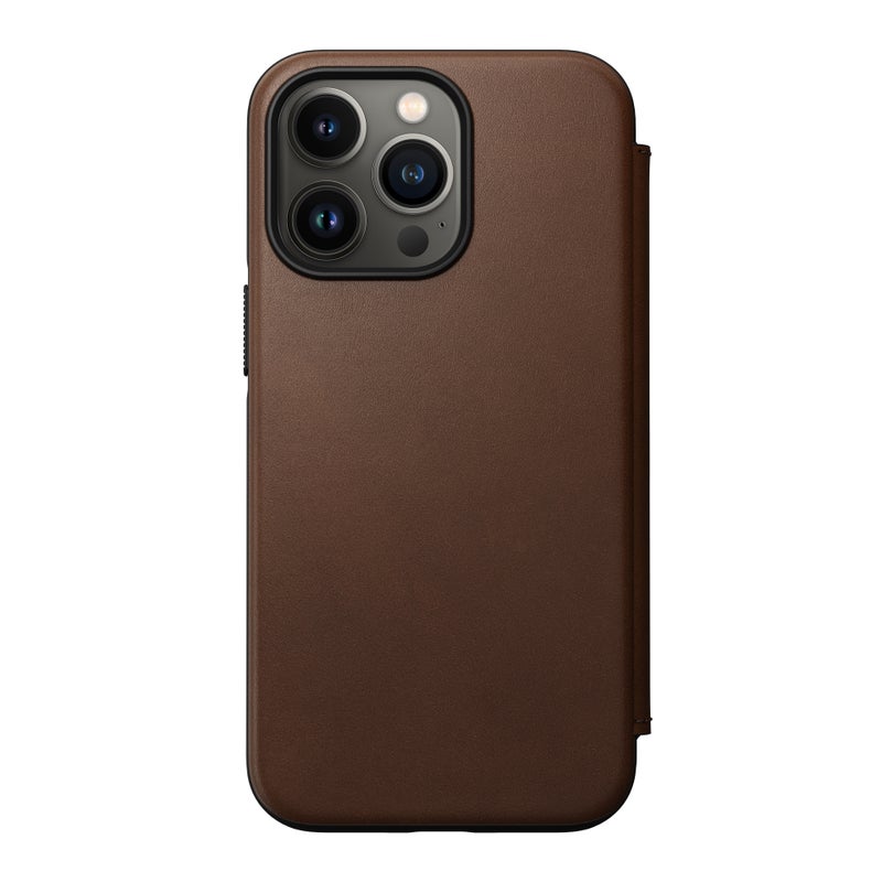 iPhone 13 Pro Modern Horween Leather Folio Rustic Brown