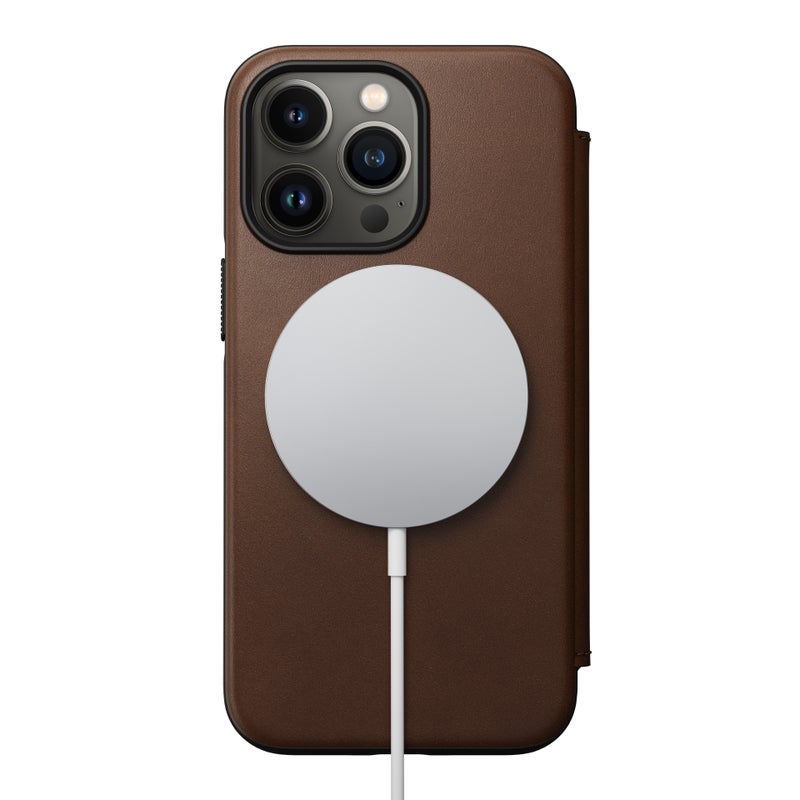 iPhone 13 Pro Modern Folio Horween Leather MagSafe Rustic Brown