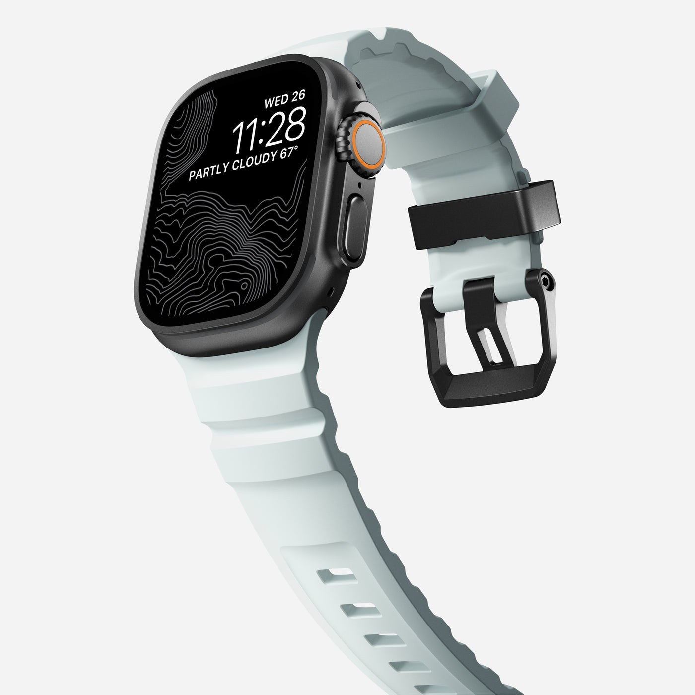 Apple Watch Series 7 45mm Rocky Point Band Icy Blue Glow (Black Hardware) - Limited edition