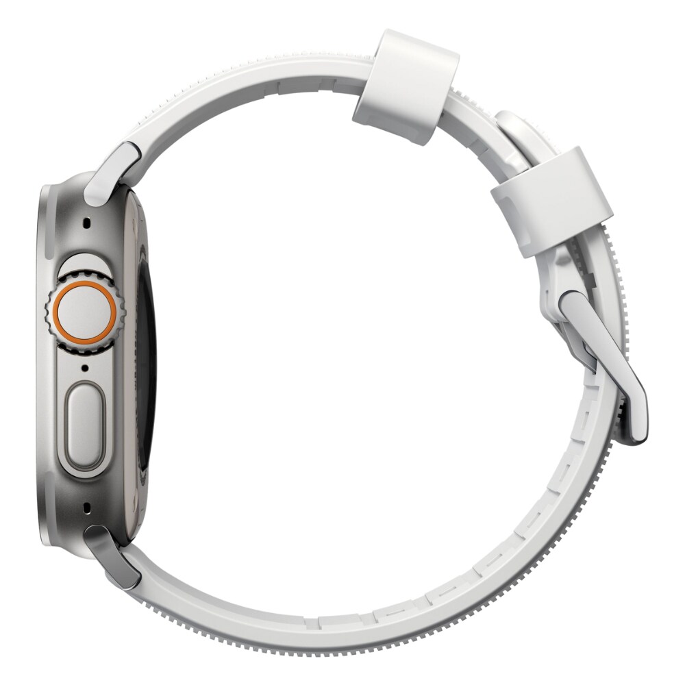 Nomad Apple Watch Ultra 49mm Rugged Band White (Silver Hardware 