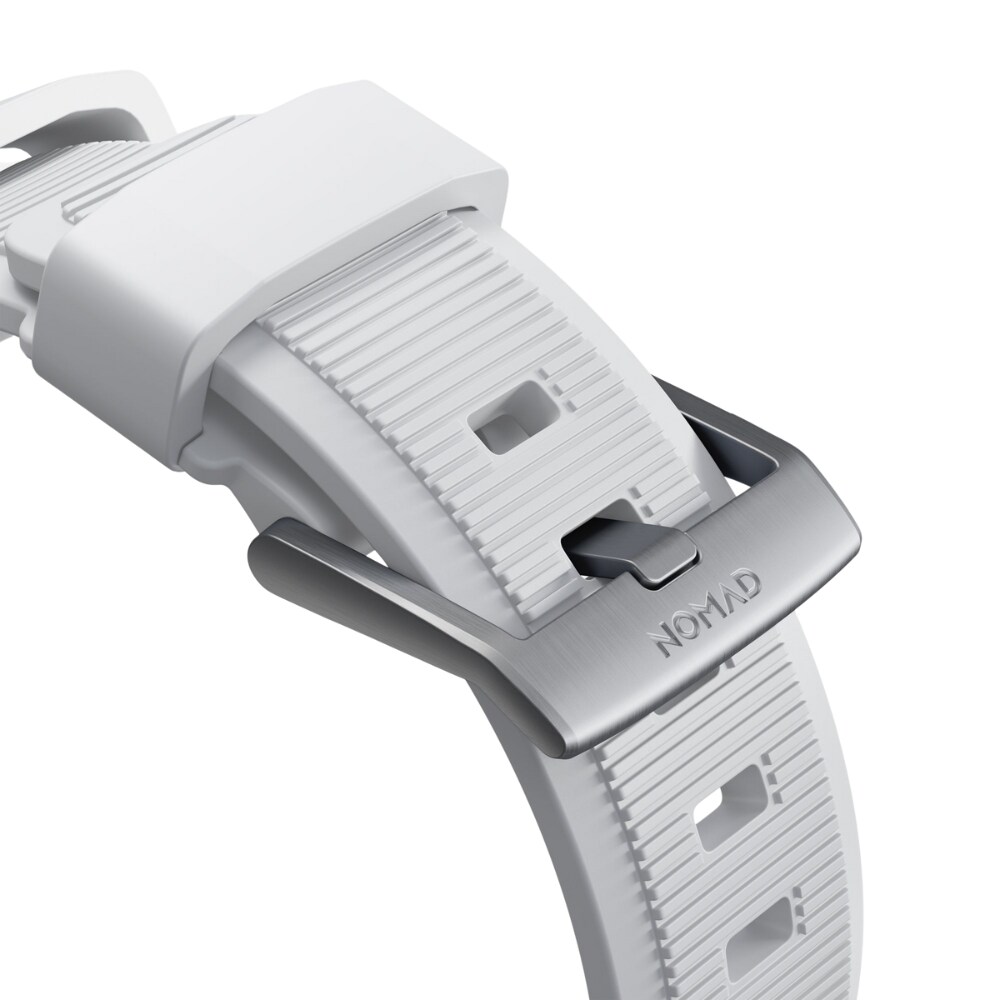 Nomad Apple Watch Ultra 49mm Rugged Band White (Silver Hardware 