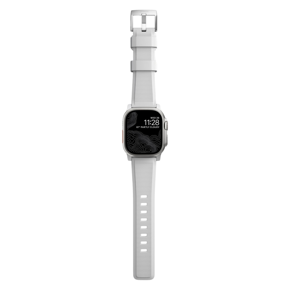Nomad Apple Watch Ultra 49mm Rugged Band White (Silver Hardware 