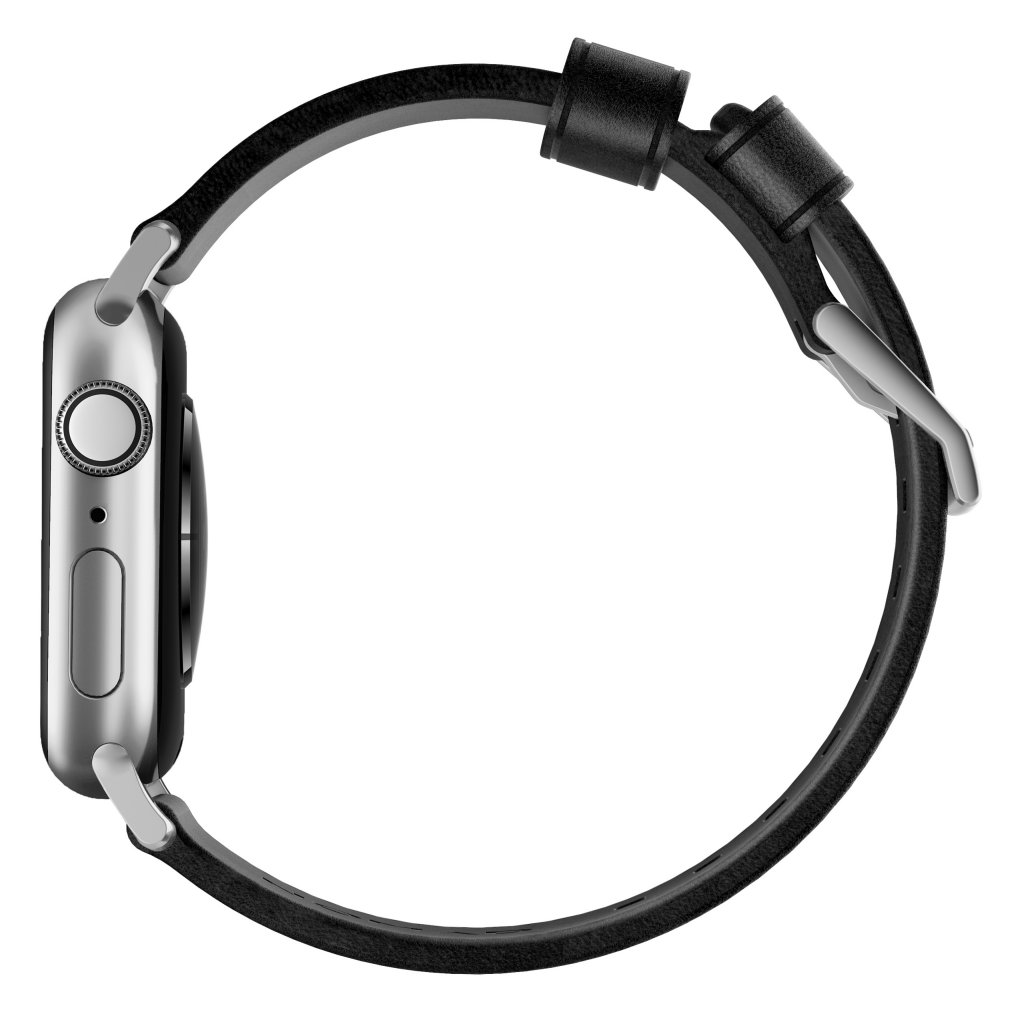 Apple Watch 45mm Series 9 Modern Band Horween Leather Black (Silver Hardware)