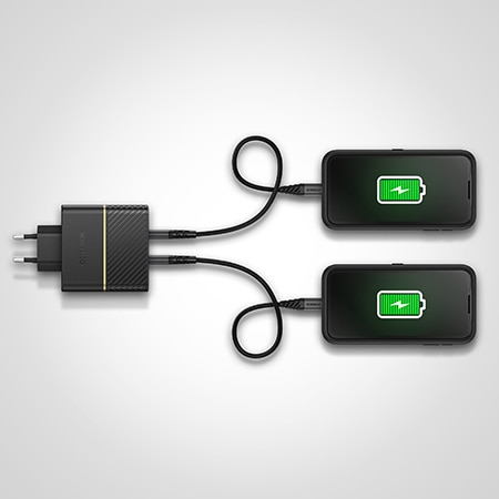 Wandgeräte 50W Dual USB-C PD Black Shimmer