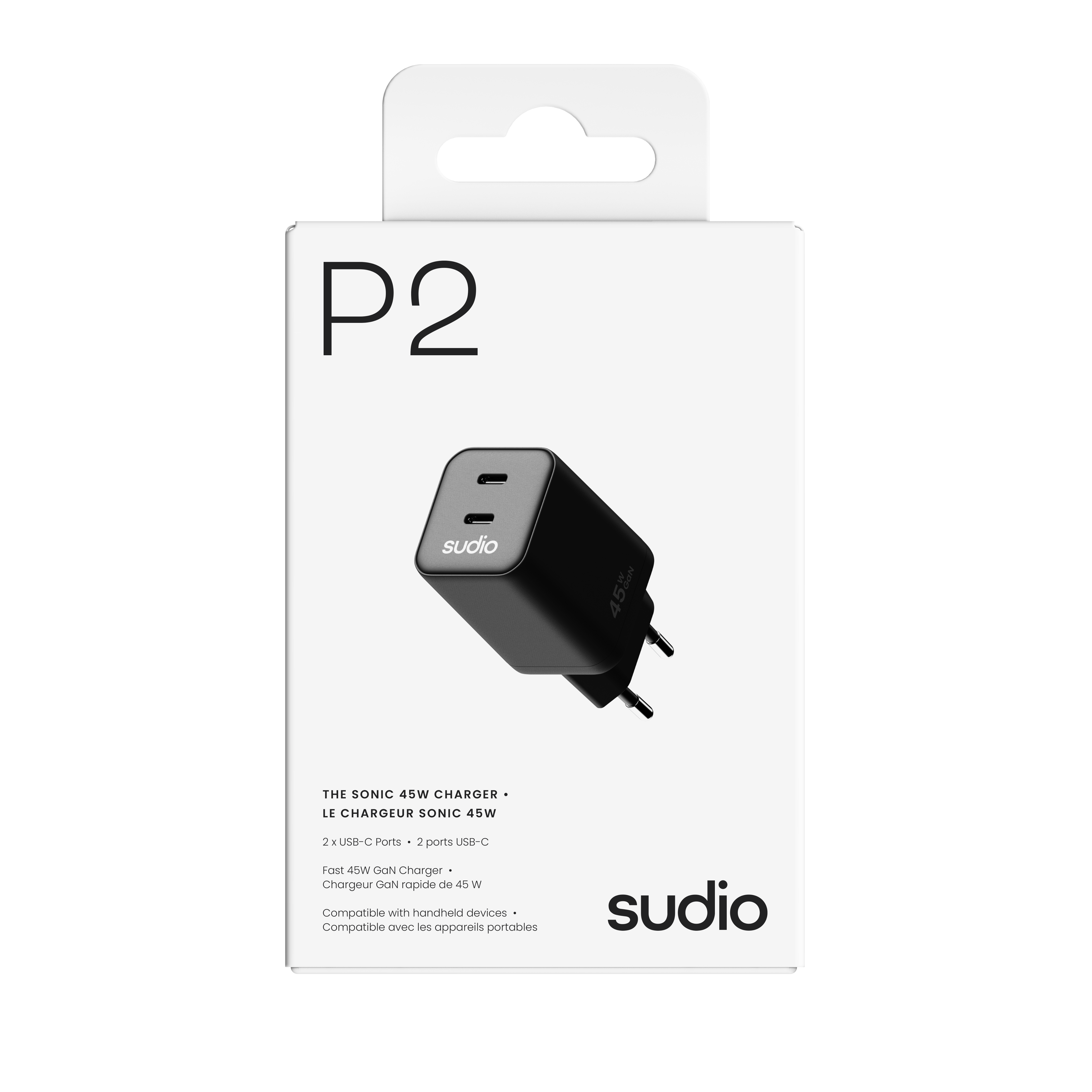 P2 Wandgeräte 45W 2 x USB-C Schwarz