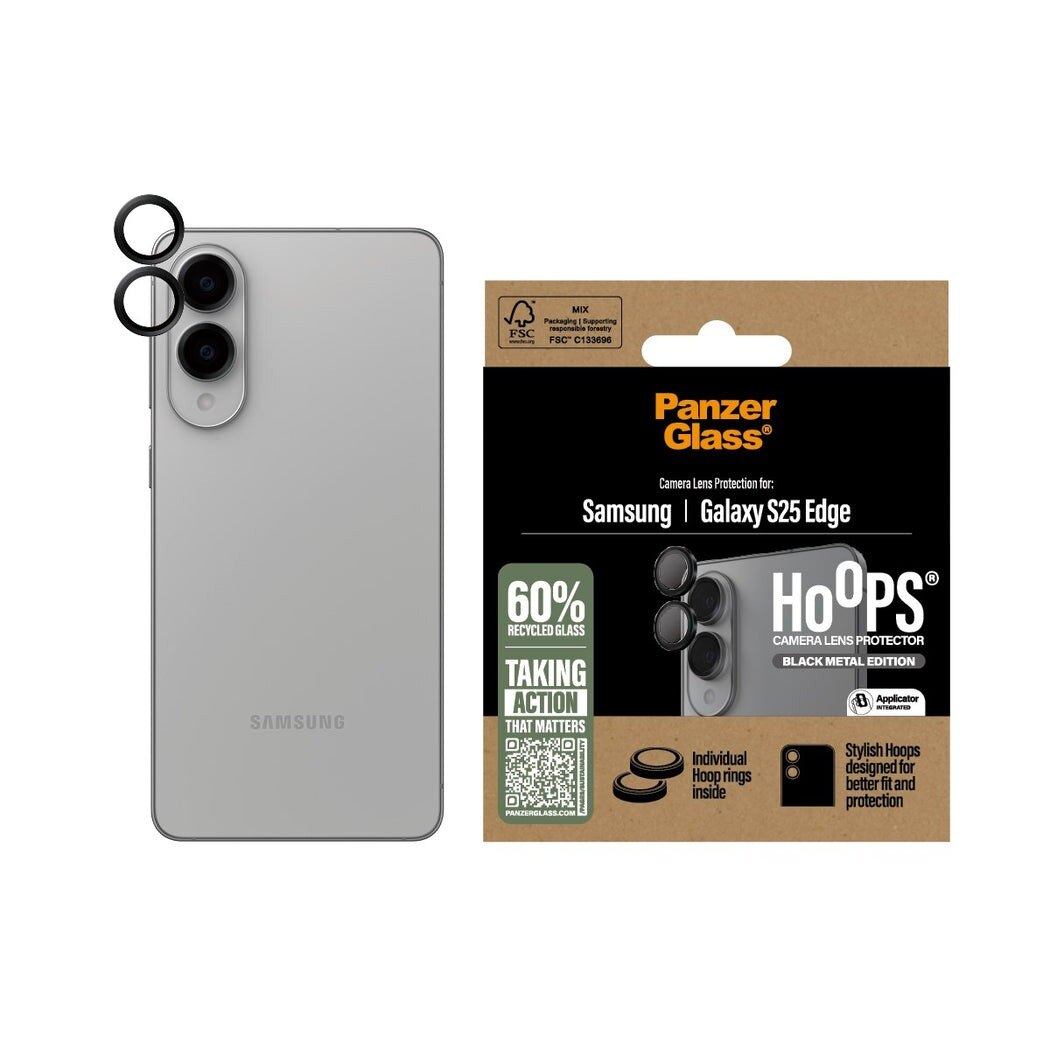 Samsung Galaxy S25 Edge Hoops Camera Lens Protector Schwarz