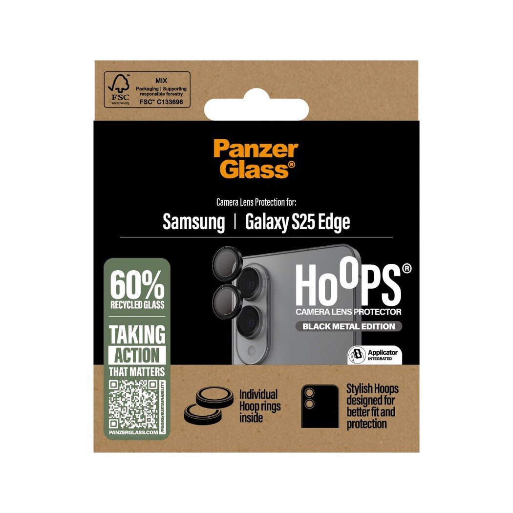 Samsung Galaxy S25 Edge Hoops Camera Lens Protector Schwarz