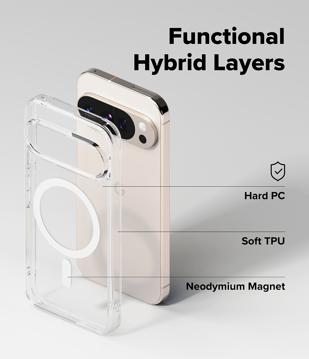 Fusion Magnetic Case Google Pixel 10 Pro  Transparent