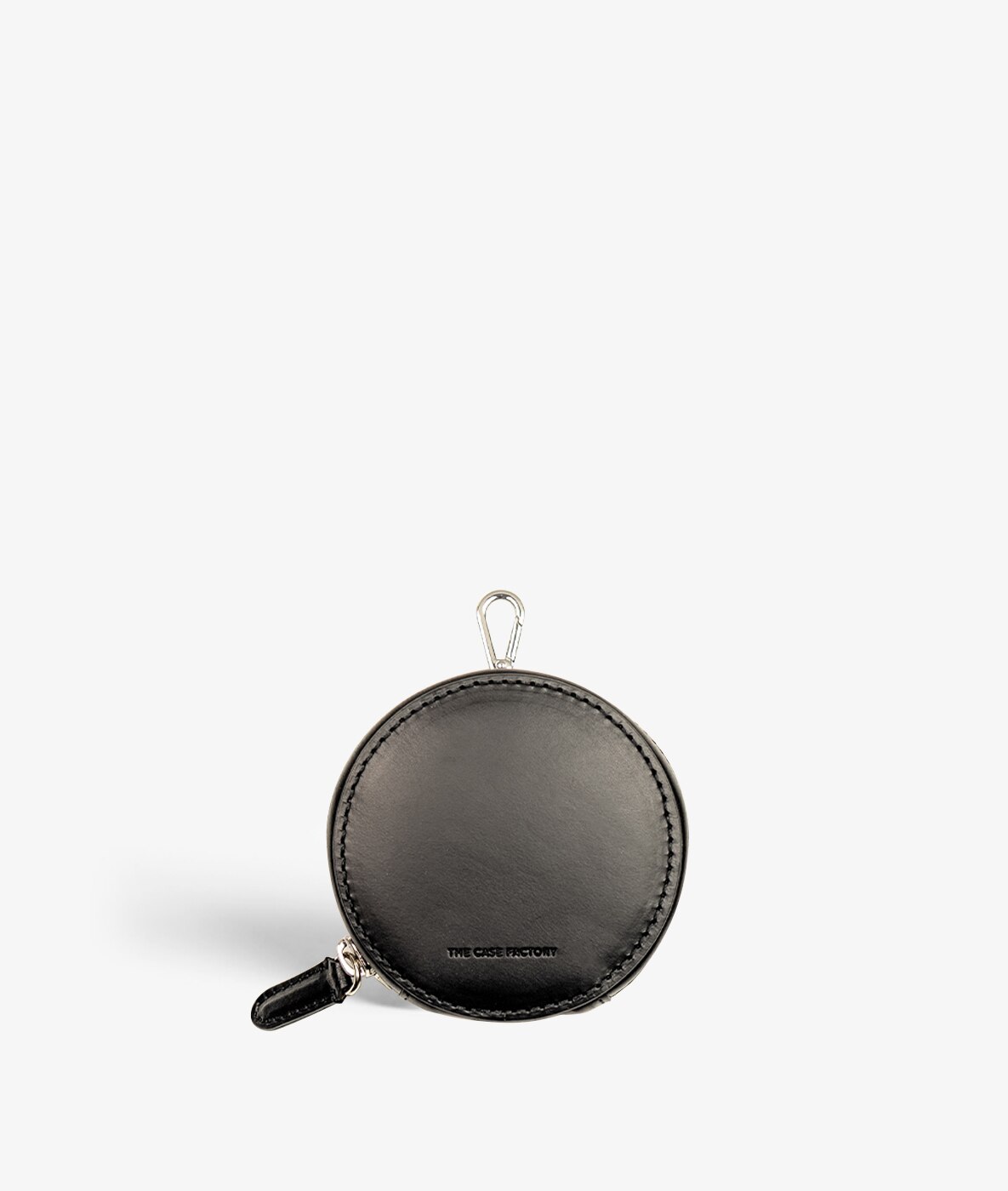 Round Mini Pouche Leather Vegetable Schwarz