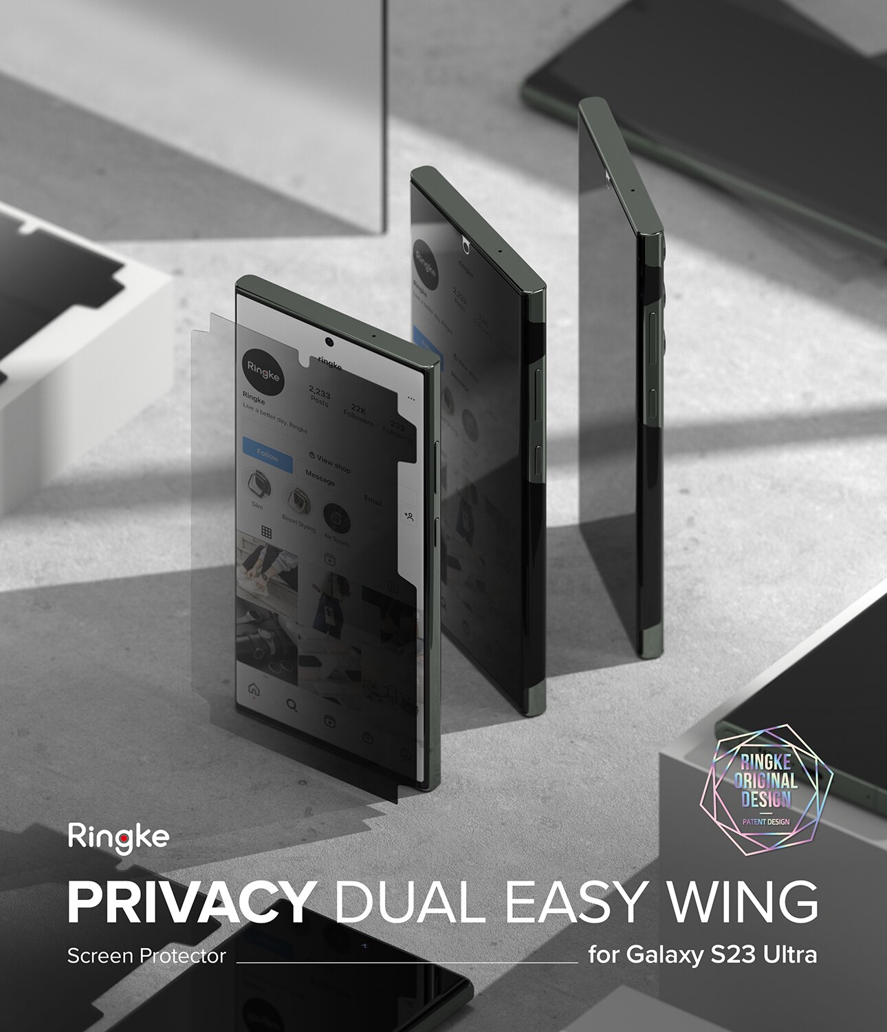 Privacy Dual Easy Wing Screen Protector Samsung Galaxy S23 Ultra