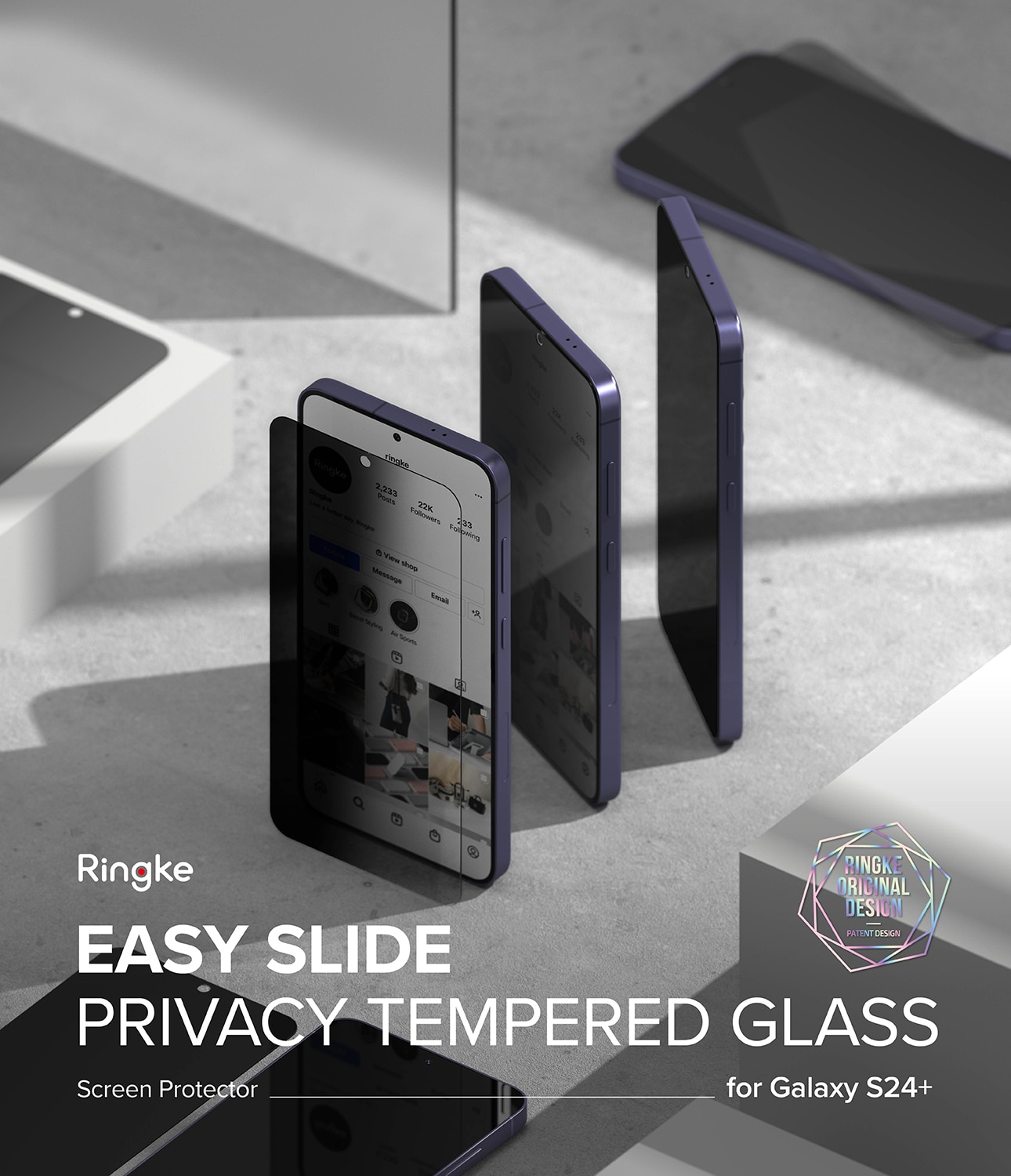 Easy Slide Privacy Glass (2 Stück) für Samsung Galaxy S24 Plus