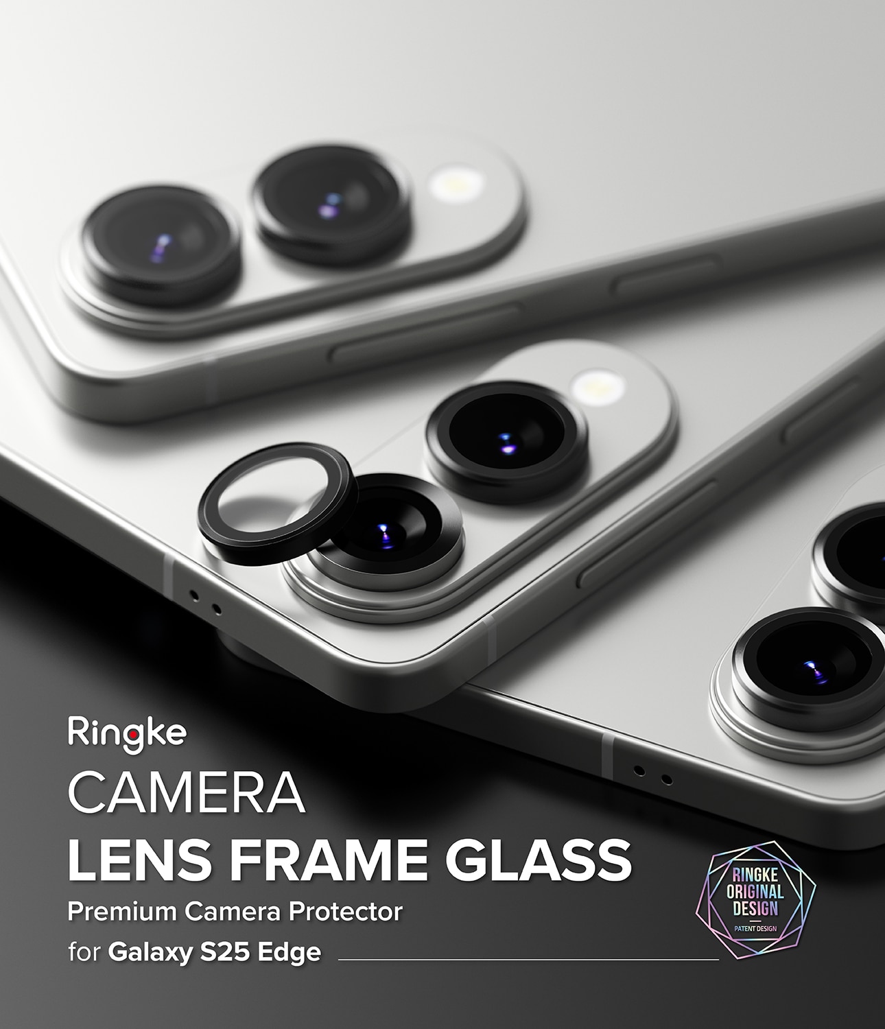 Camera Lens Frame Glass (2 Stück) Samsung Galaxy S25 Edge Black