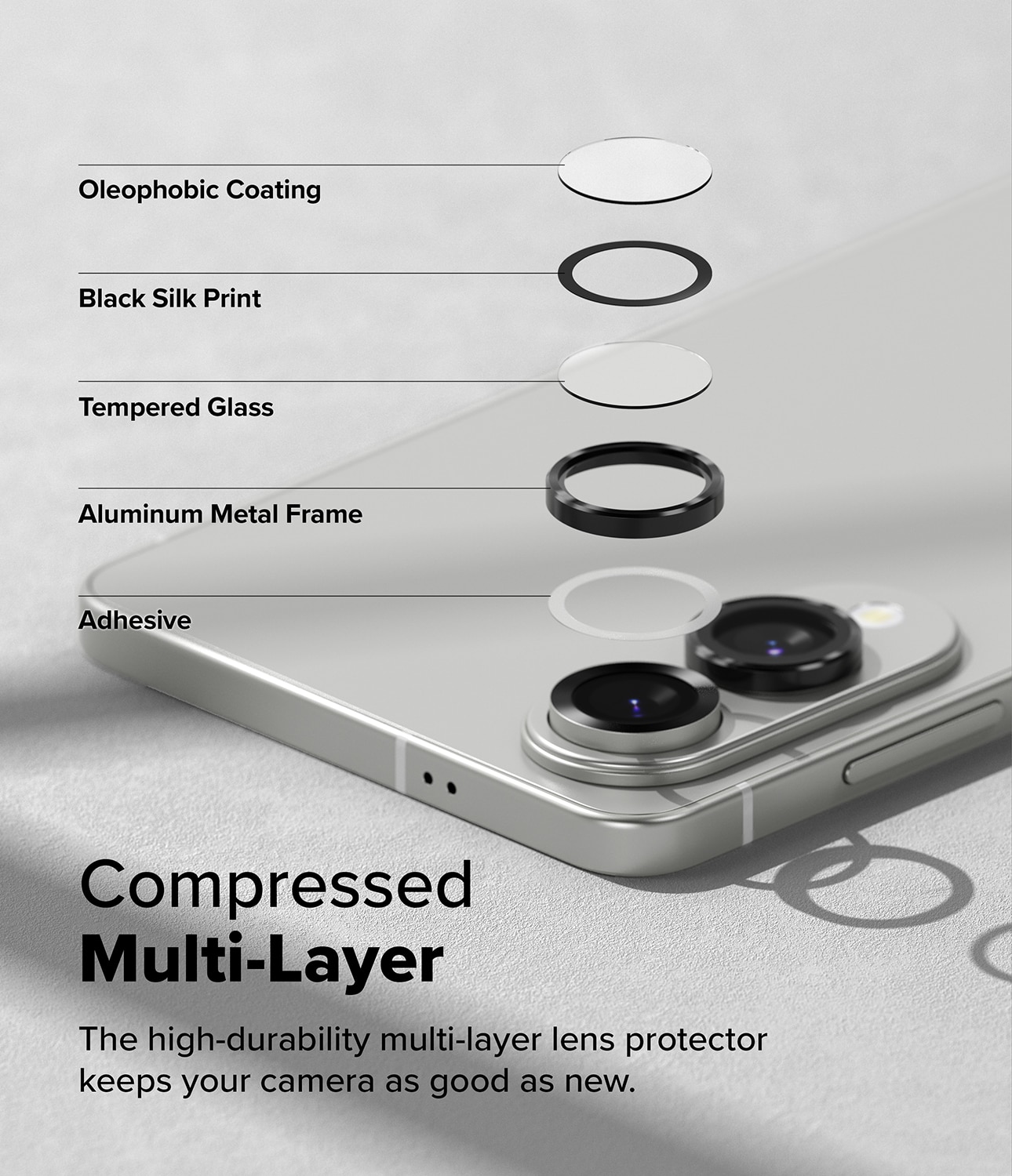 Camera Lens Frame Glass (2 Stück) Samsung Galaxy S25 Edge Black
