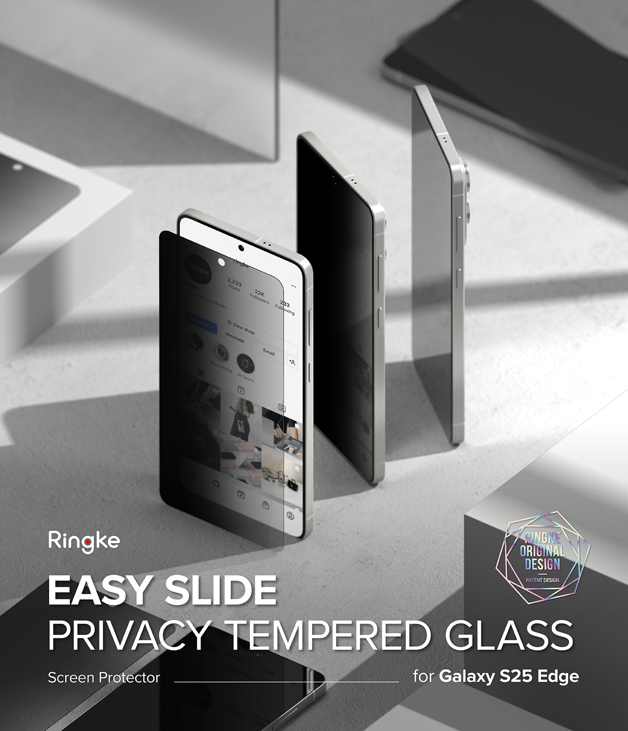 Easy Slide Privacy Glass (2 Stück) Samsung Galaxy S25 Edge
