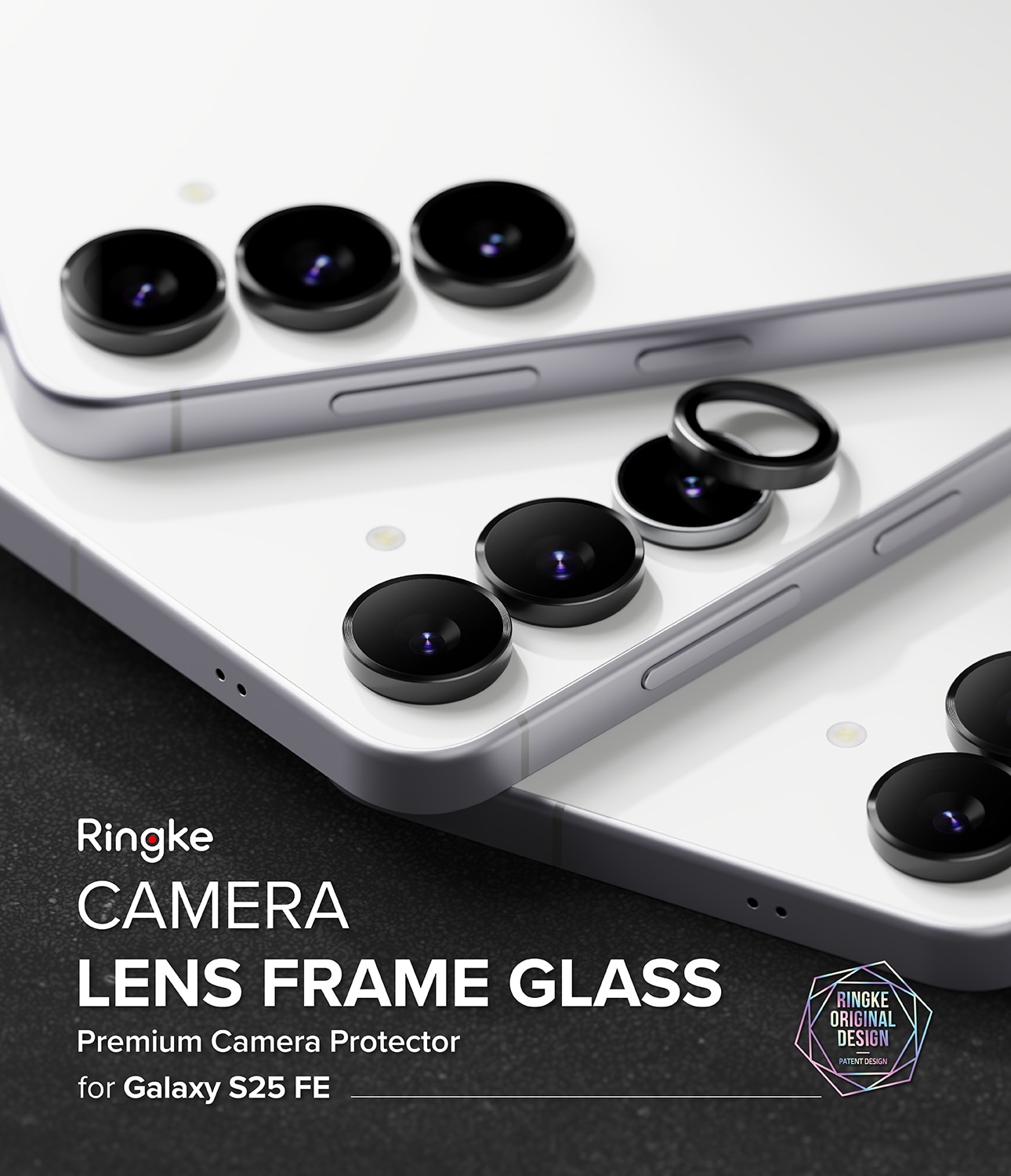 Camera Lens Frame Glass (2 Stück) Samsung Galaxy S25 FE Black
