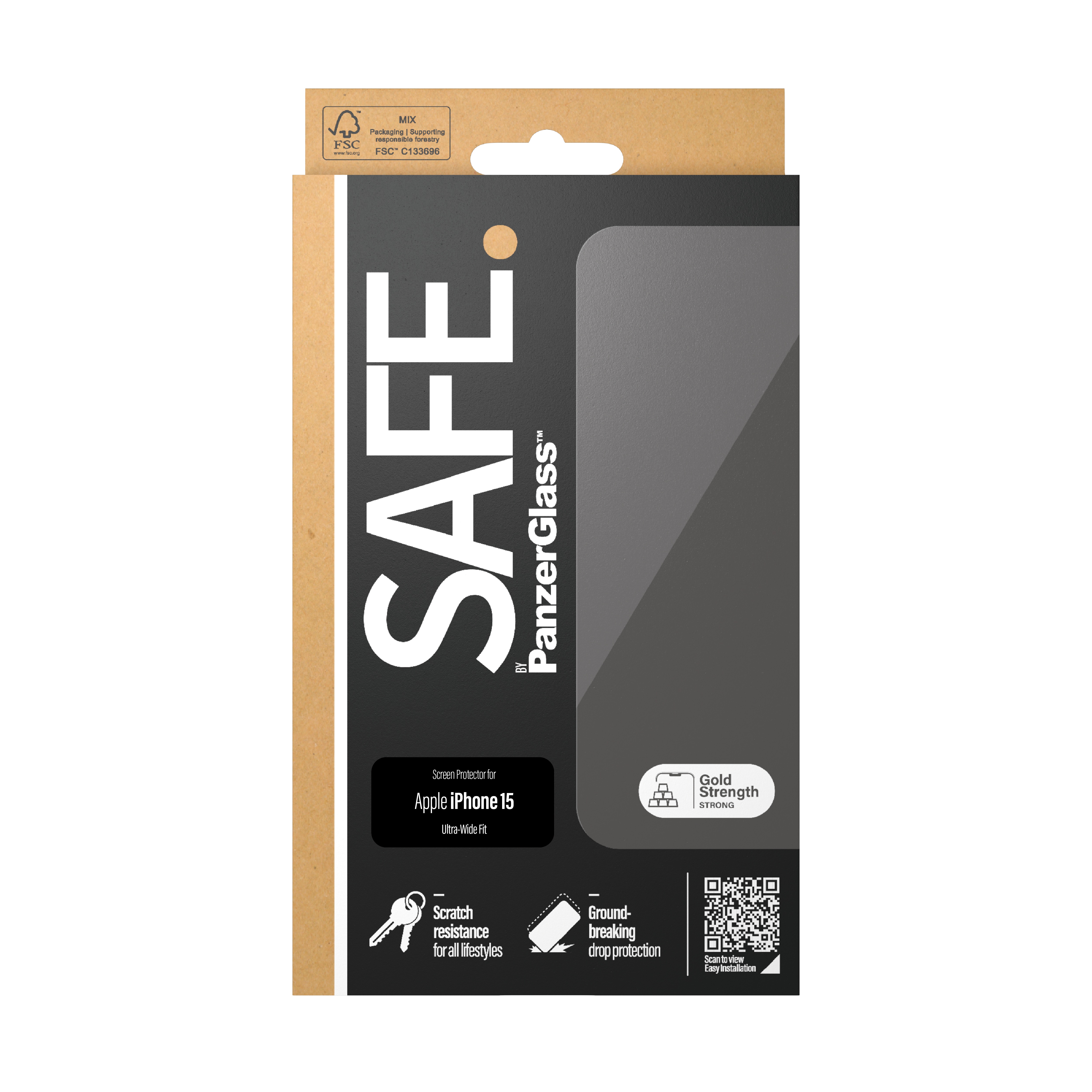 iPhone 15 Displayschutz/Screen Protector Ultra Wide Fit