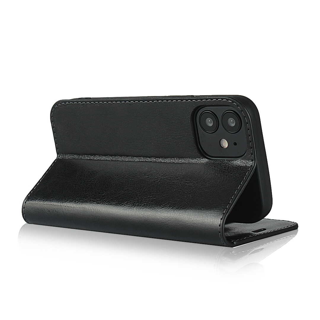 iPhone XR Handytasche aus Echtem Leder schwarz