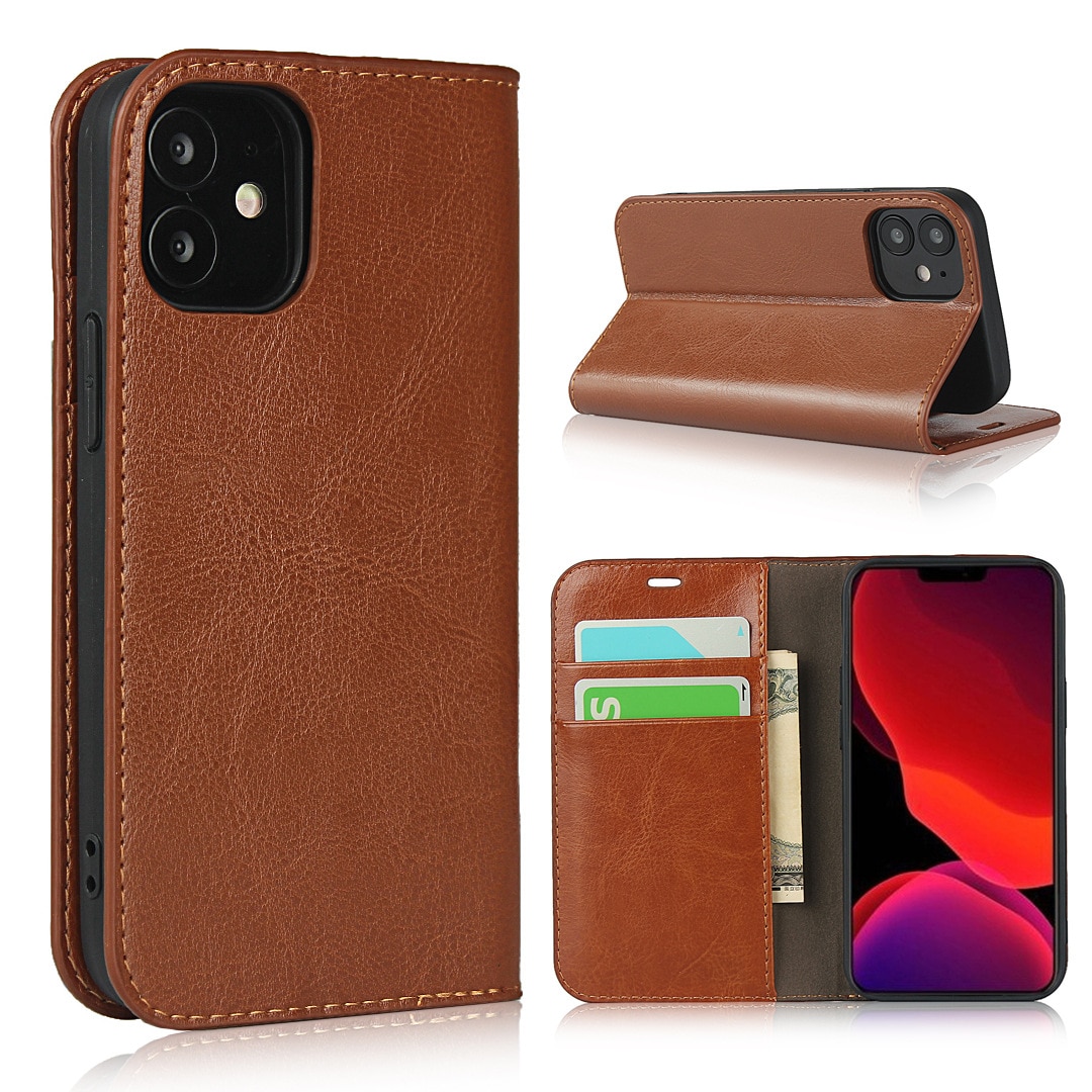 iPhone XR Handytasche aus Echtem Leder braun