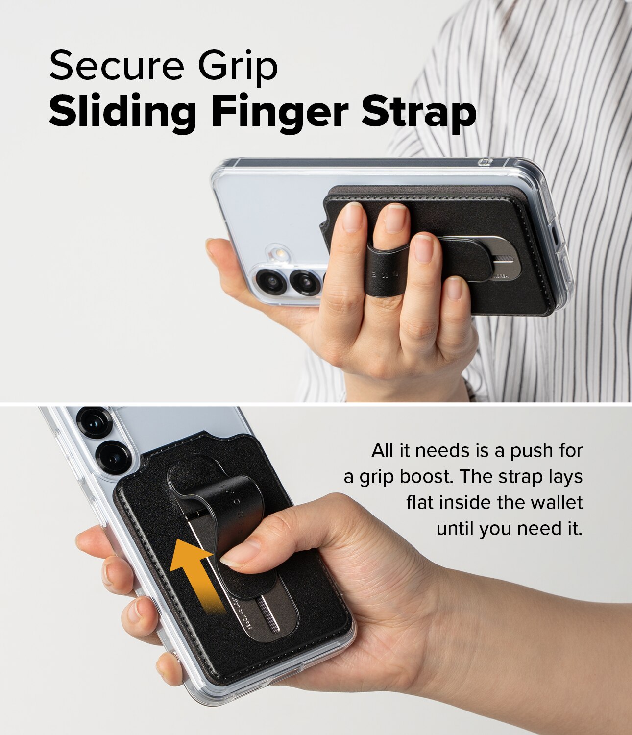 Samsung Galaxy Card Holder Slide Grip Magnetic Edge Schwarz