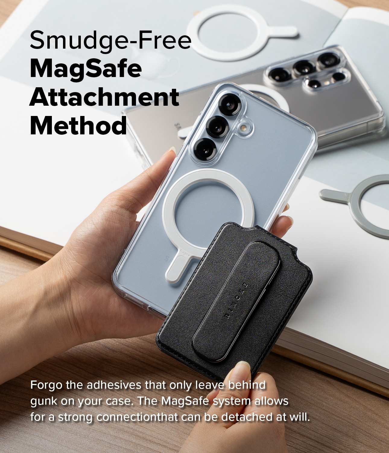 Samsung Galaxy Card Holder Slide Grip Magnetic Edge Schwarz