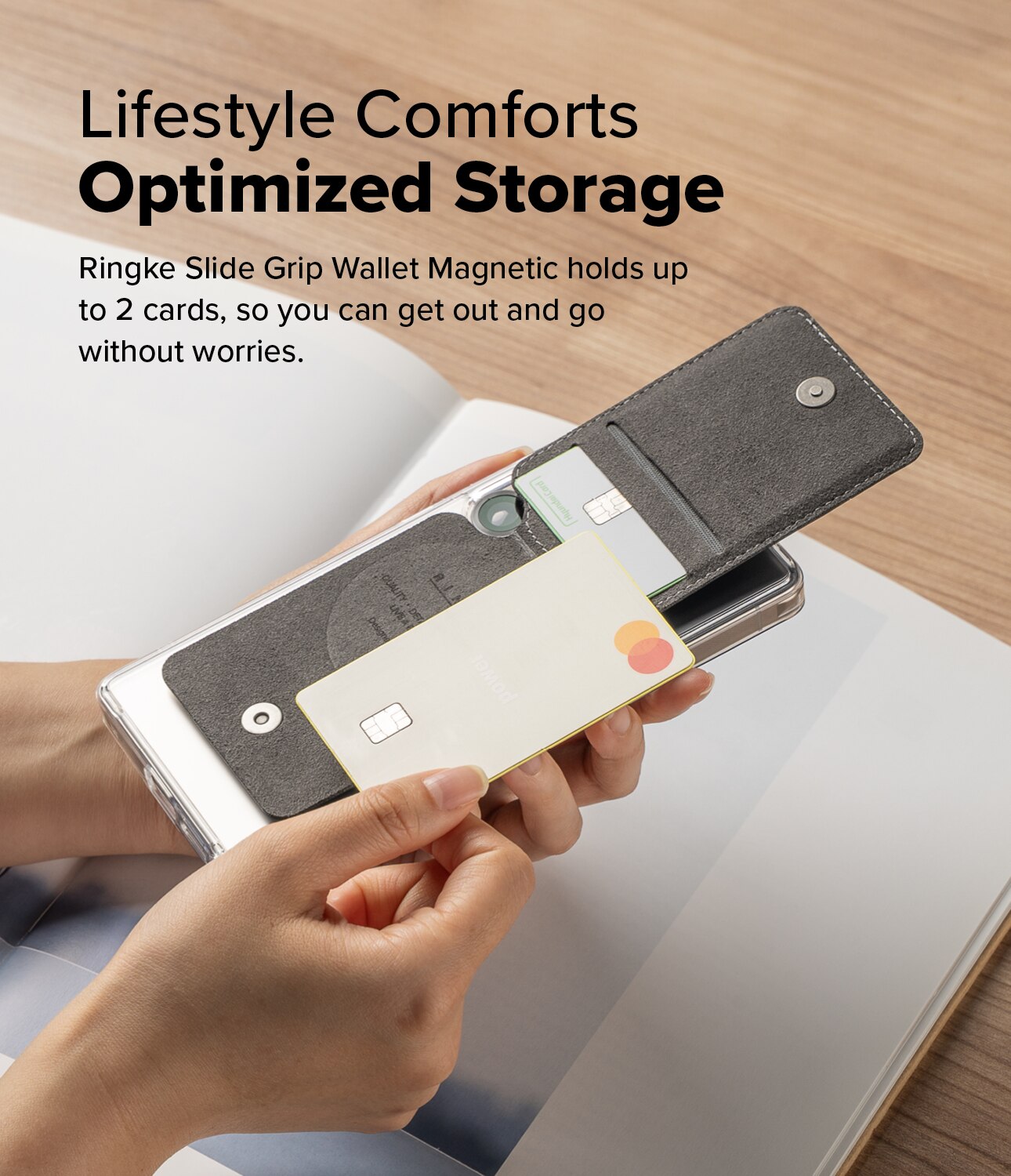 Samsung Galaxy Card Holder Slide Grip Magnetic Edge Schwarz