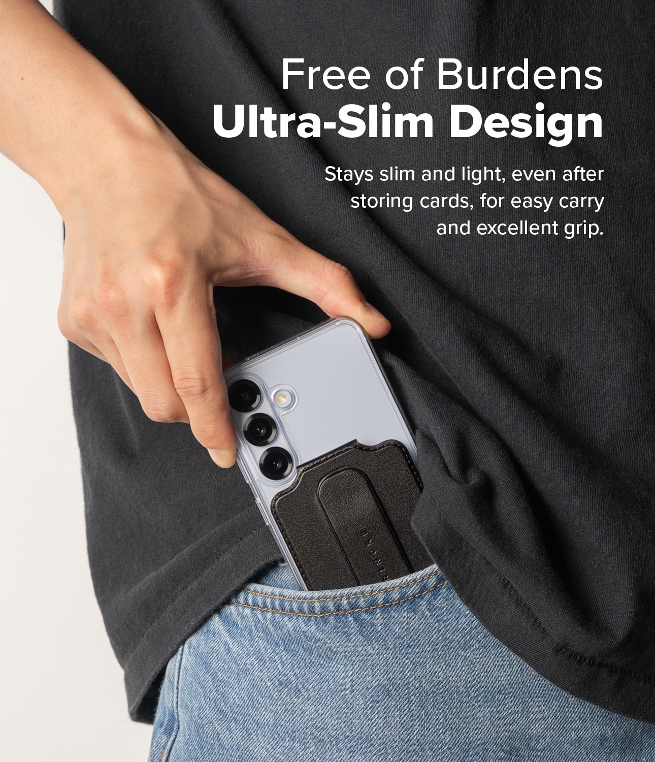 Samsung Galaxy Card Holder Slide Grip Magnetic Edge Schwarz