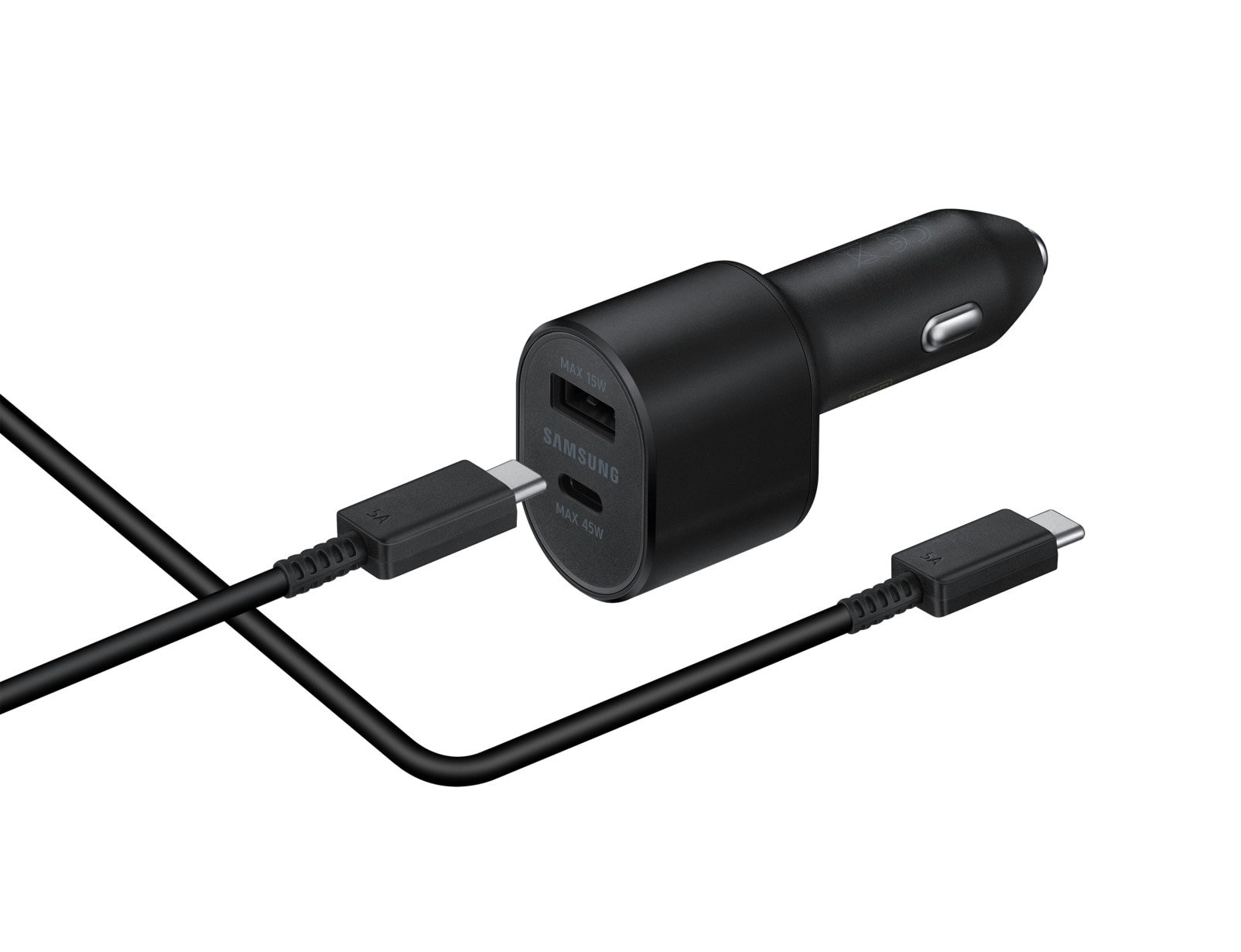 Samsung Super Fast Dual Auto-Ladegerät USB-C + USB-A (45W+15W) schwarz