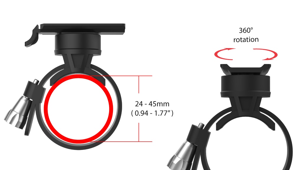 X22K Smartphone Universal Bar/Bike Mount schwarz