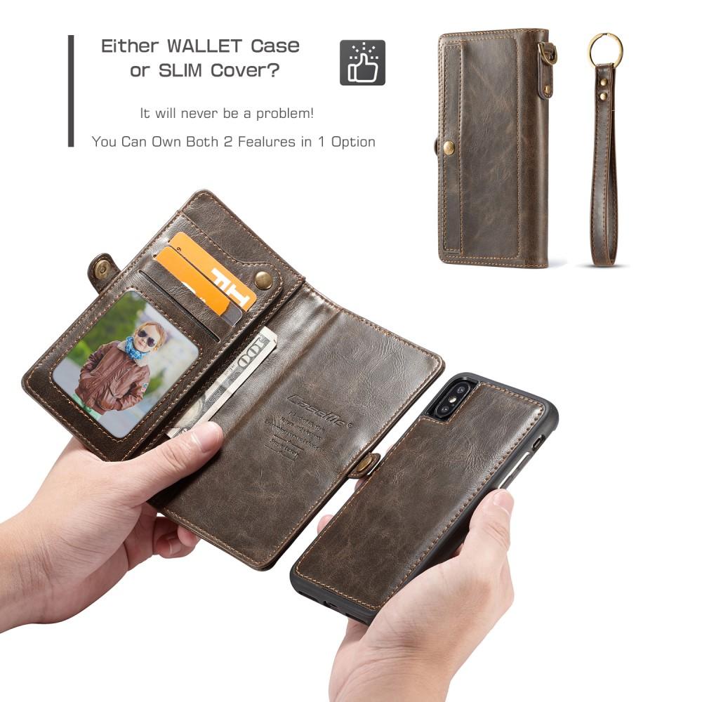 Leder Wallet Magnet iPhone X/XS Braun