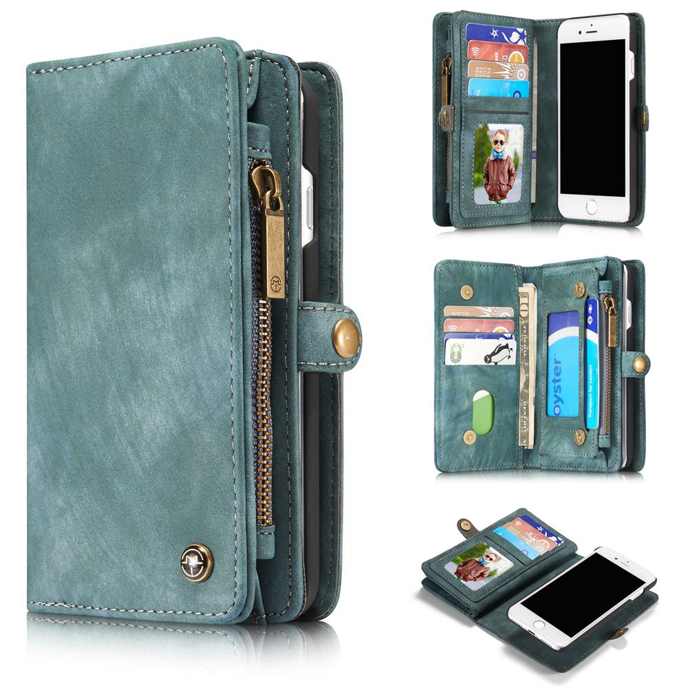 Multi-slot Portemonnaie-Hülle iPhone 8 blau