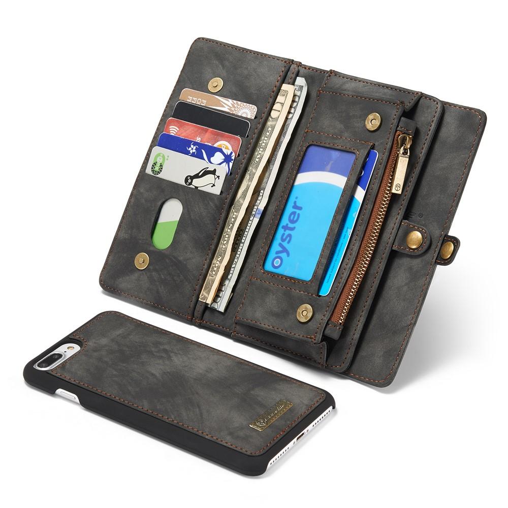 Multi-slot Portemonnaie-Hülle iPhone 7 Plus/8 Plus Grau