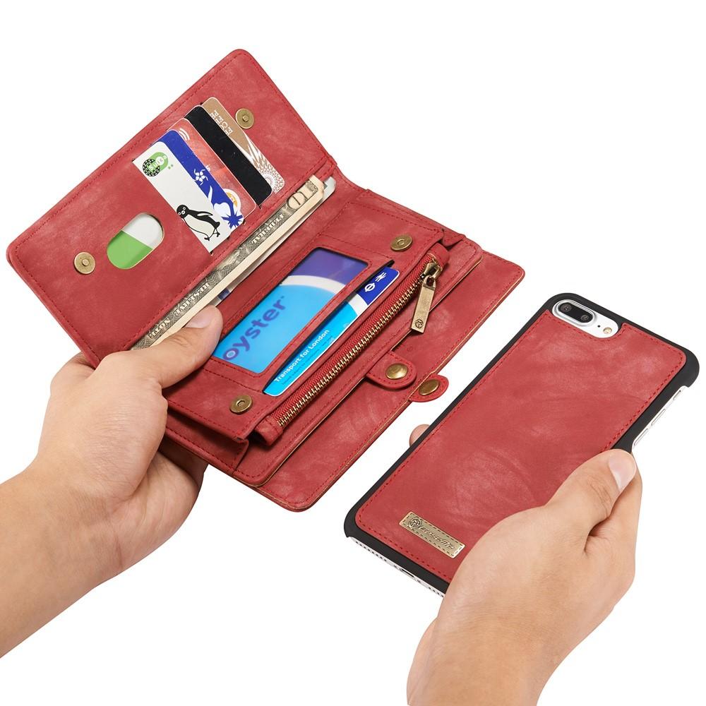 Multi-slot Portemonnaie-Hülle iPhone 7 Plus/8 Plus Rot