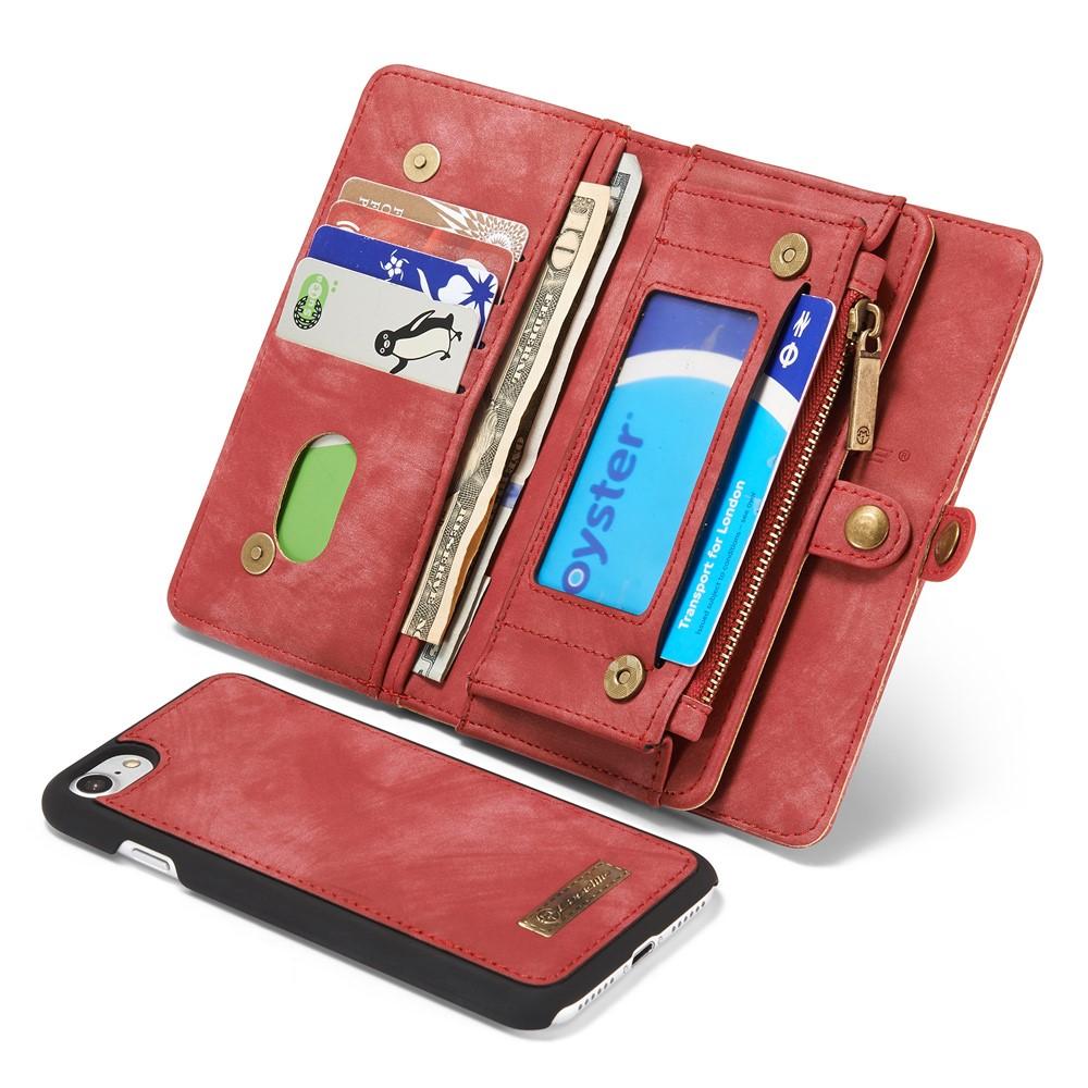 Multi-slot Portemonnaie-Hülle iPhone 7/8/SE Rot