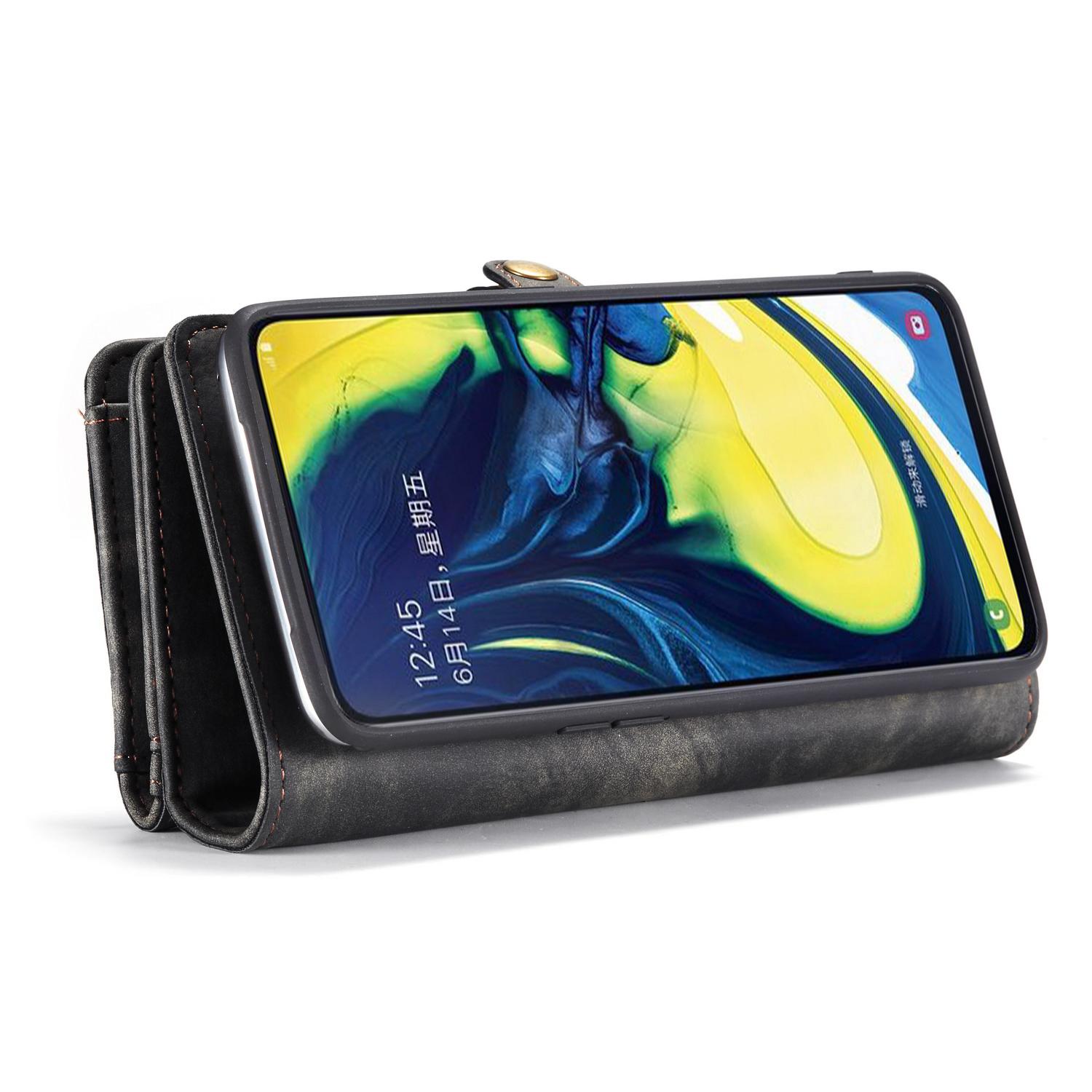 Multi-slot Portemonnaie-Hülle Samsung Galaxy A80 Grau
