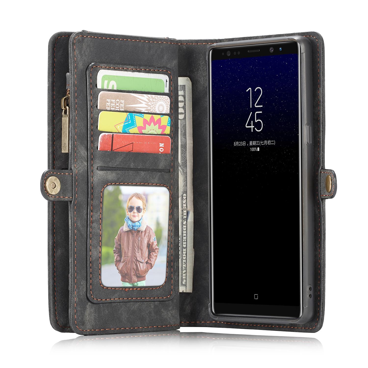 Multi-slot Portemonnaie-Hülle Samsung Galaxy Note 8 Grau