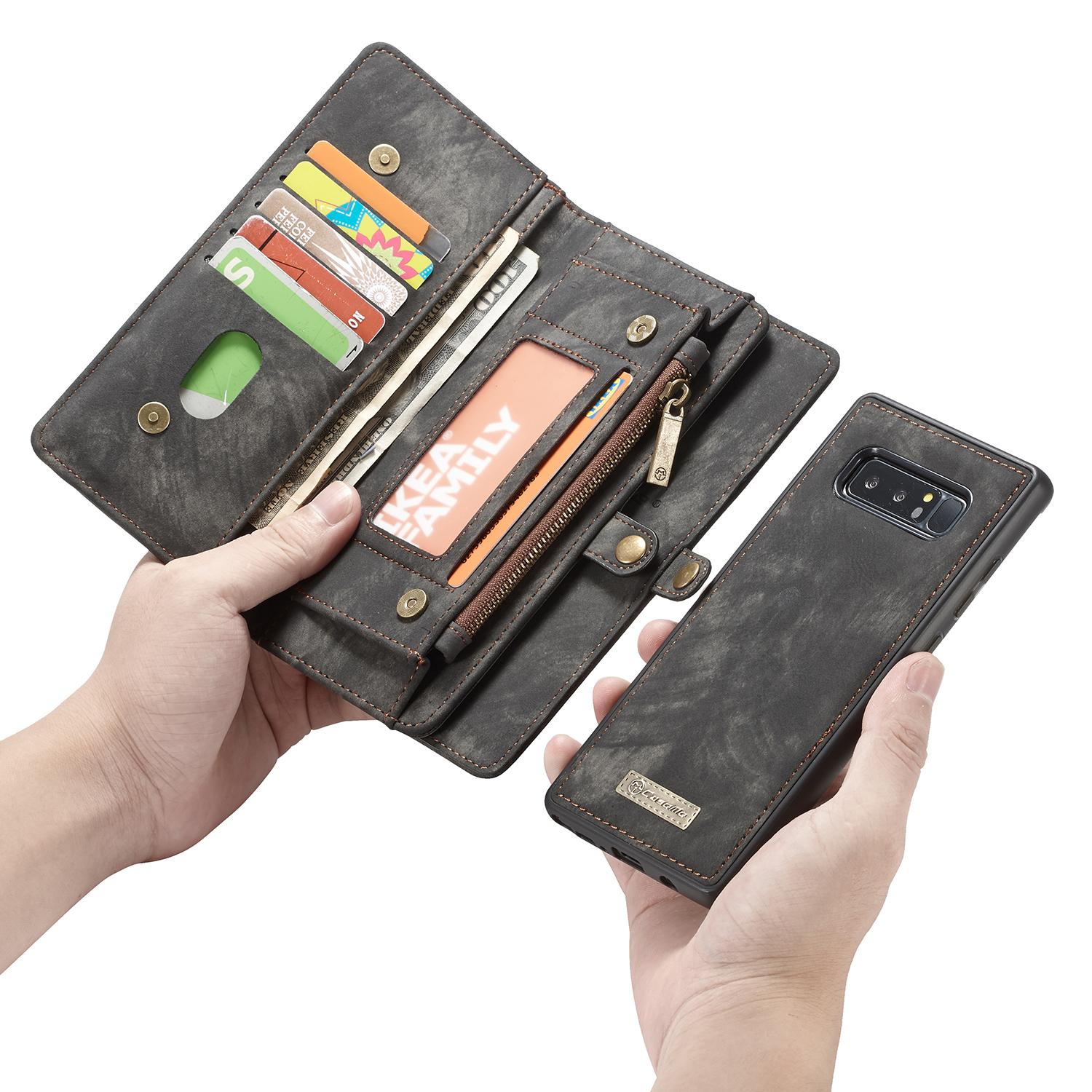 Multi-slot Portemonnaie-Hülle Samsung Galaxy Note 8 Grau