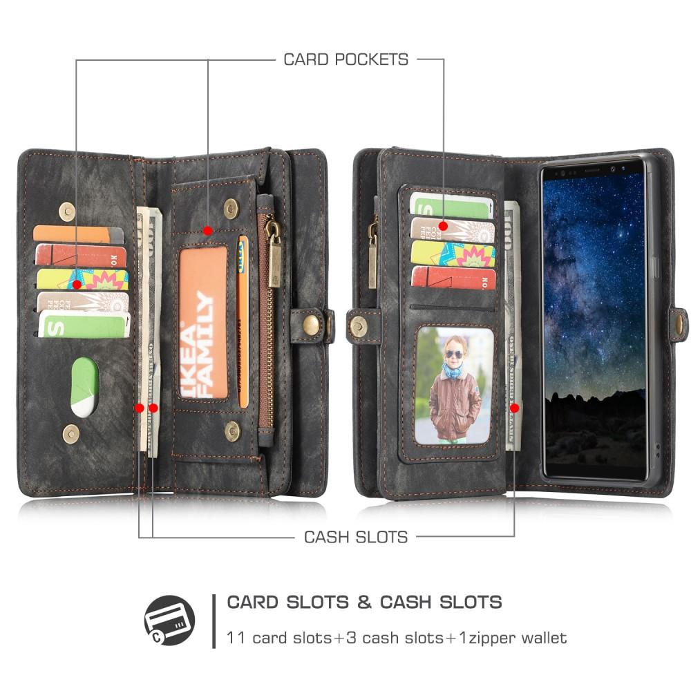 Multi-slot Portemonnaie-Hülle Samsung Galaxy Note 9 Grau