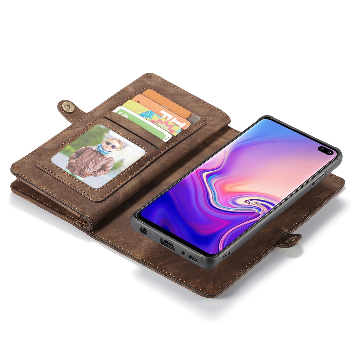 Multi-slot Portemonnaie-Hülle Samsung Galaxy S10 Plus Braun