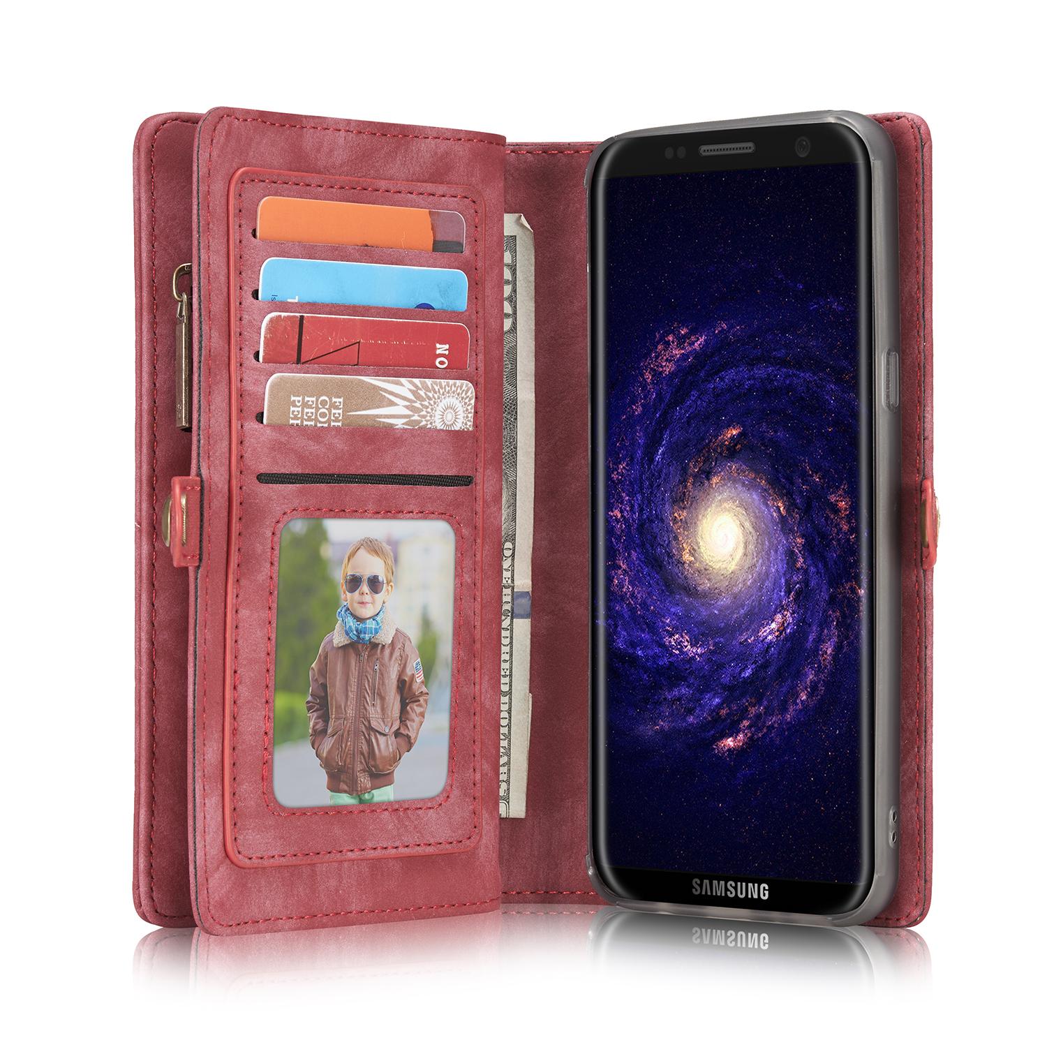 Multi-slot Portemonnaie-Hülle Samsung Galaxy S8 Plus Rot