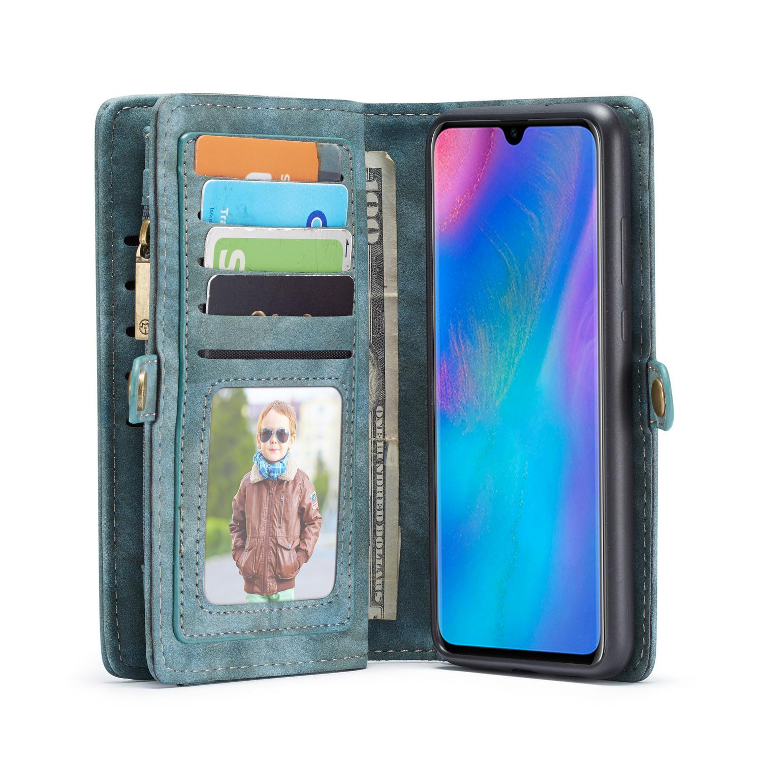 Multi-slot Portemonnaie-Hülle Huawei P30 Blau