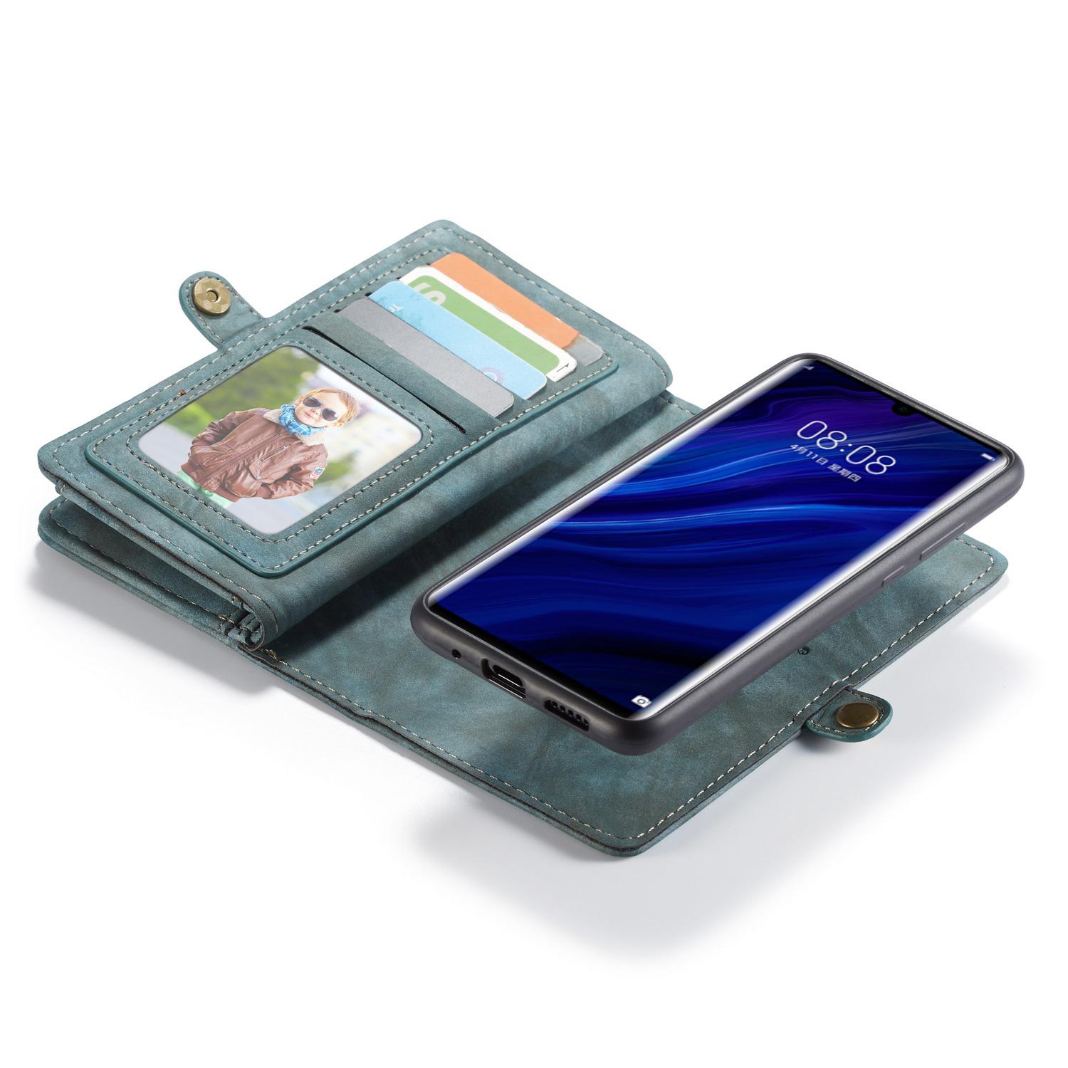 Multi-slot Portemonnaie-Hülle Huawei P30 Pro Blau