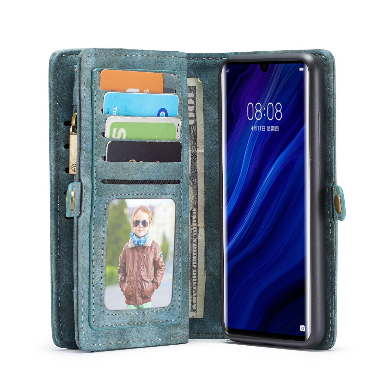 Multi-slot Portemonnaie-Hülle Huawei P30 Pro Blau