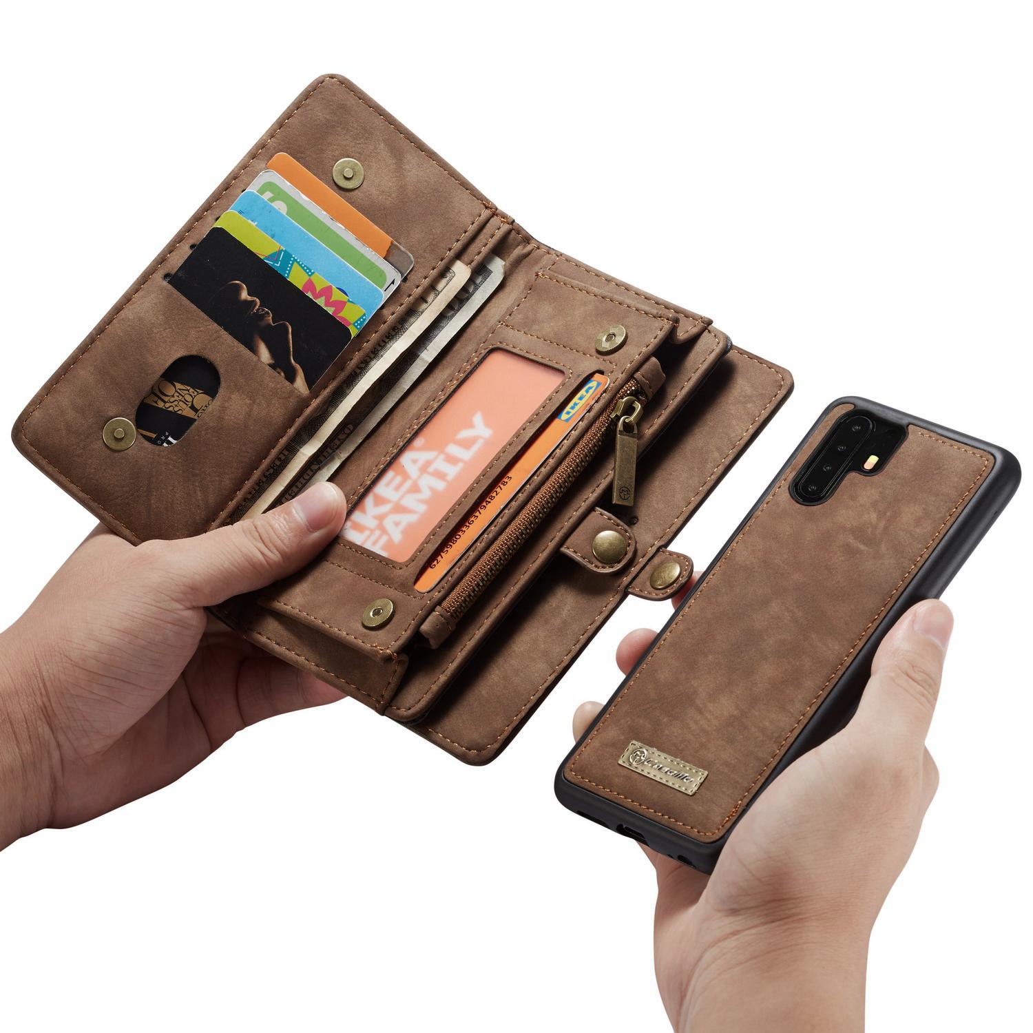 Multi-slot Portemonnaie-Hülle Huawei P30 Pro Braun