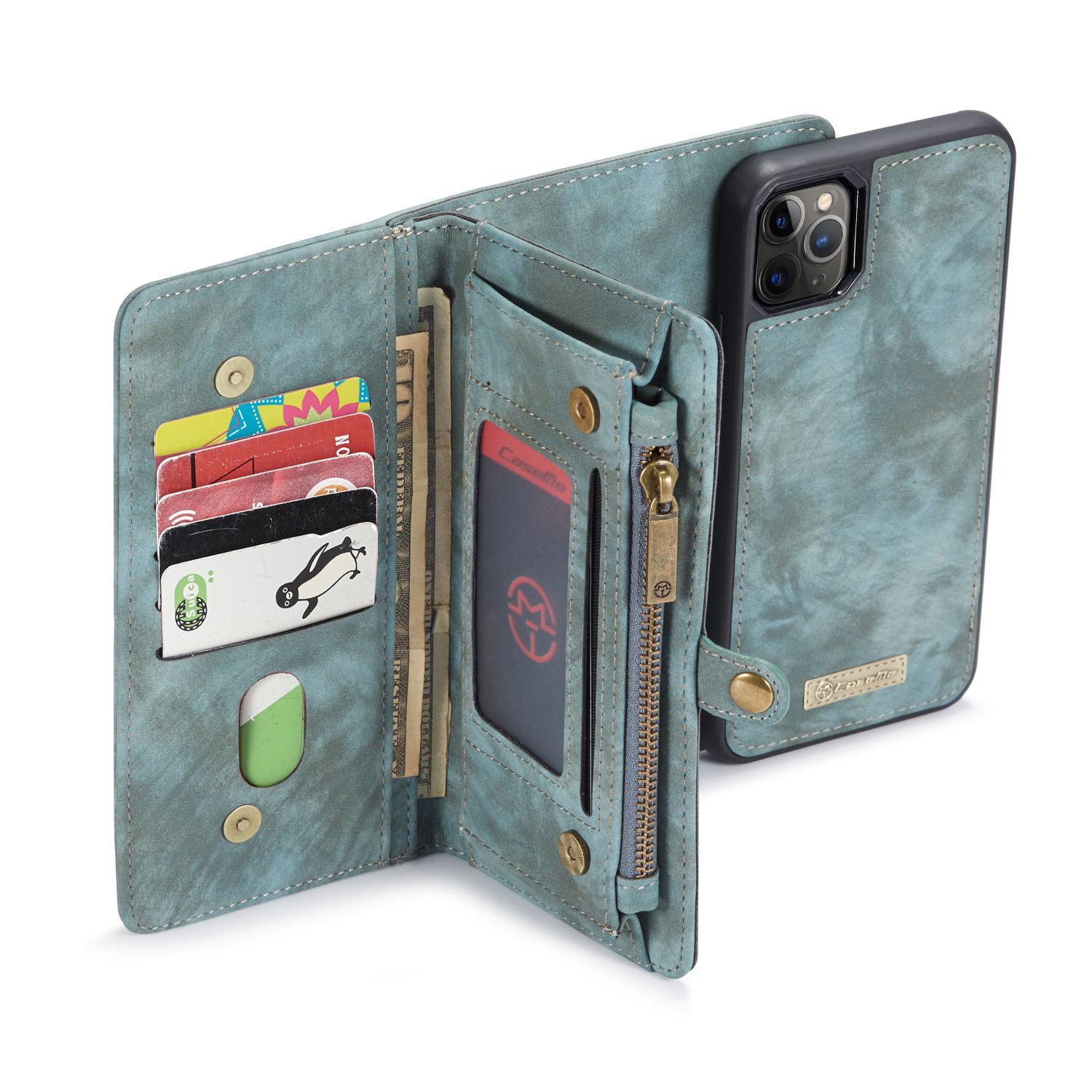 Multi-slot Portemonnaie-Hülle iPhone 11 Pro Max Blau