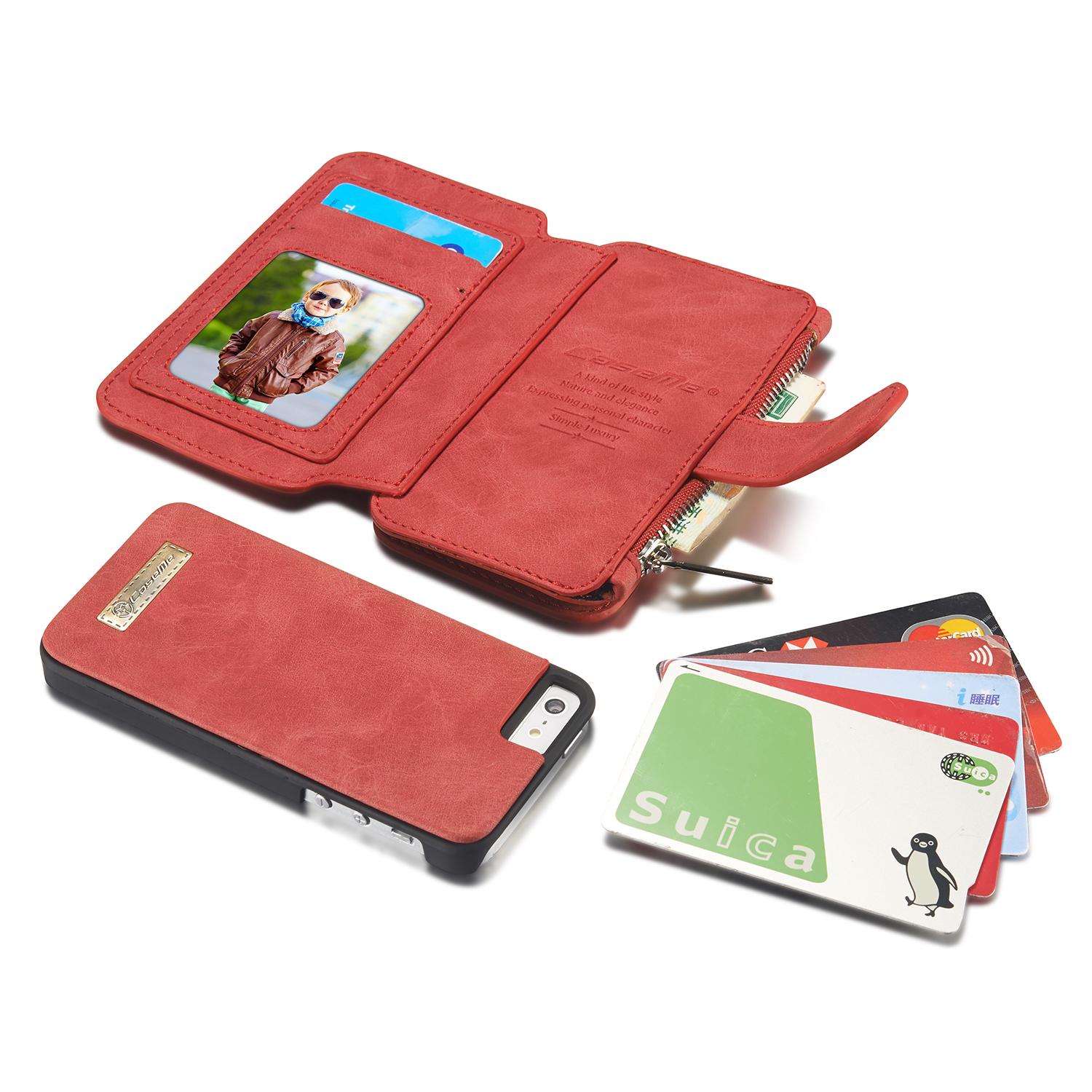 Multi-slot Portemonnaie-Hülle Apple iPhone 5/5S/SE Rot