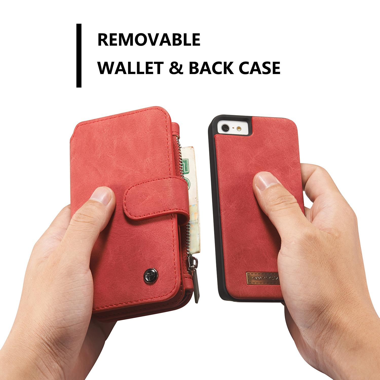 Multi-slot Portemonnaie-Hülle Apple iPhone 5/5S/SE Rot