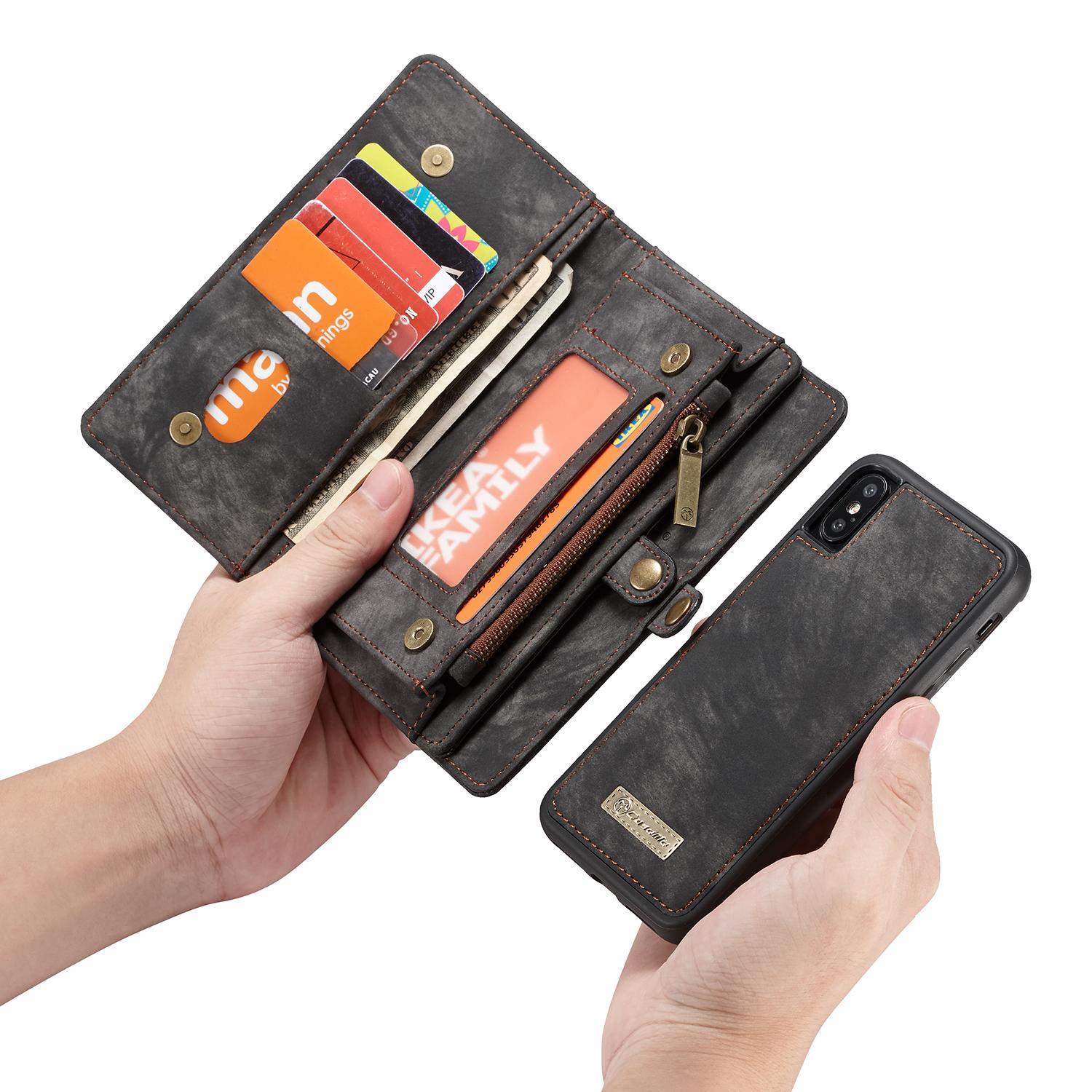 Multi-slot Portemonnaie-Hülle iPhone X/XS Grau
